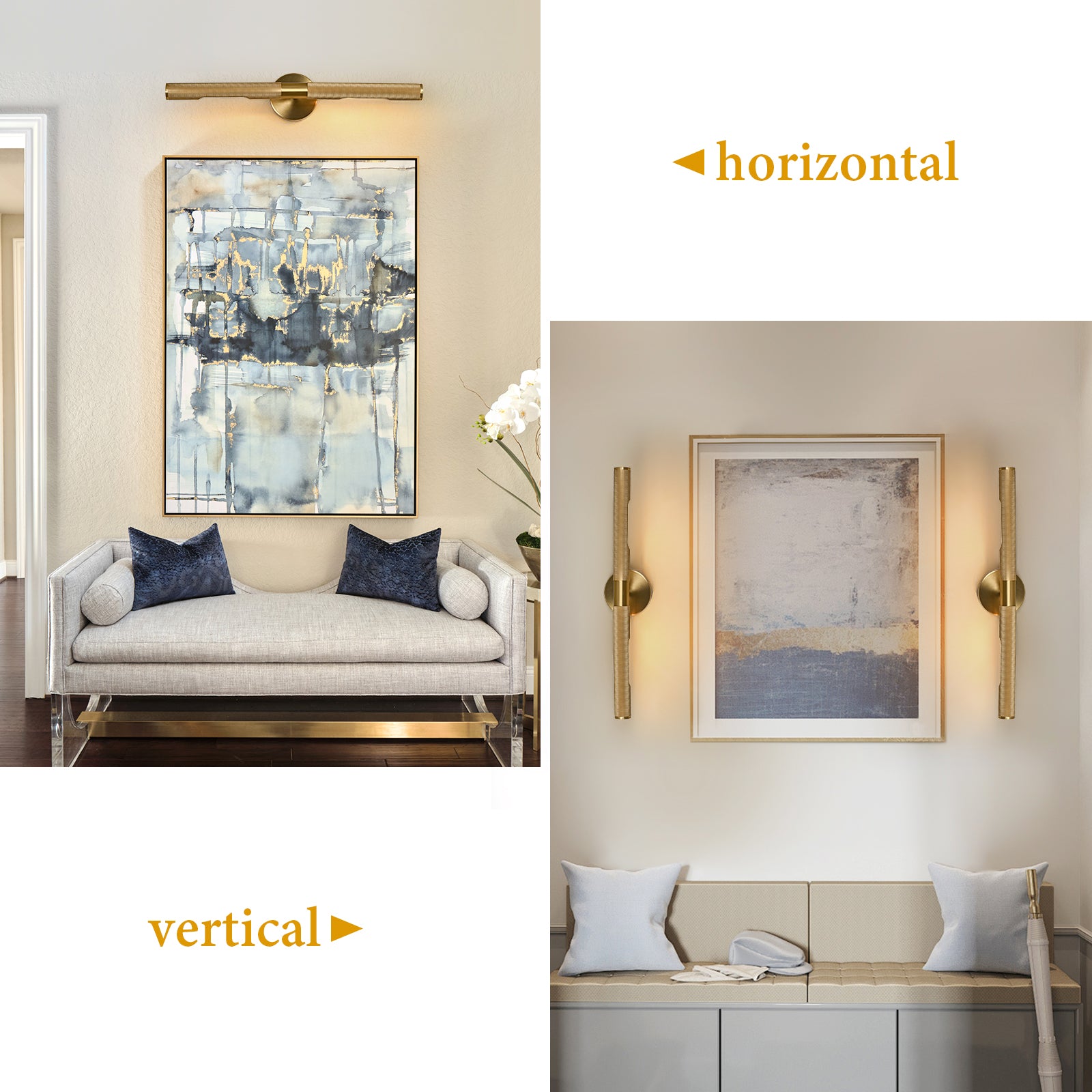 Glowlings 2-Light Modern 24"Wide Knurling Texture Antique Linear Picture Light Wall Sconce