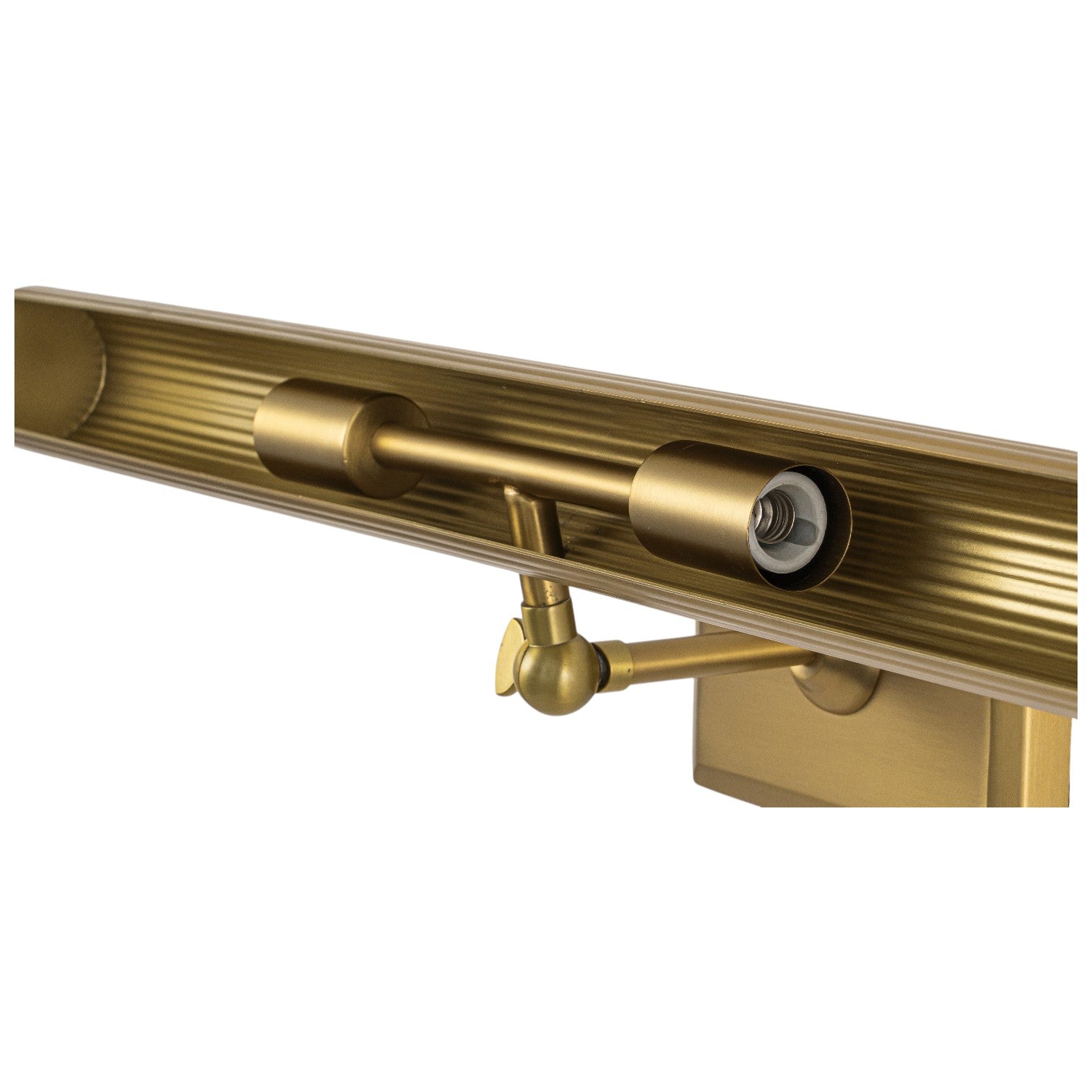 Glowlings 2-Light Modern Brushed Brass Fluted Slim Linear Picture Light Picture Frame Wall Sconce