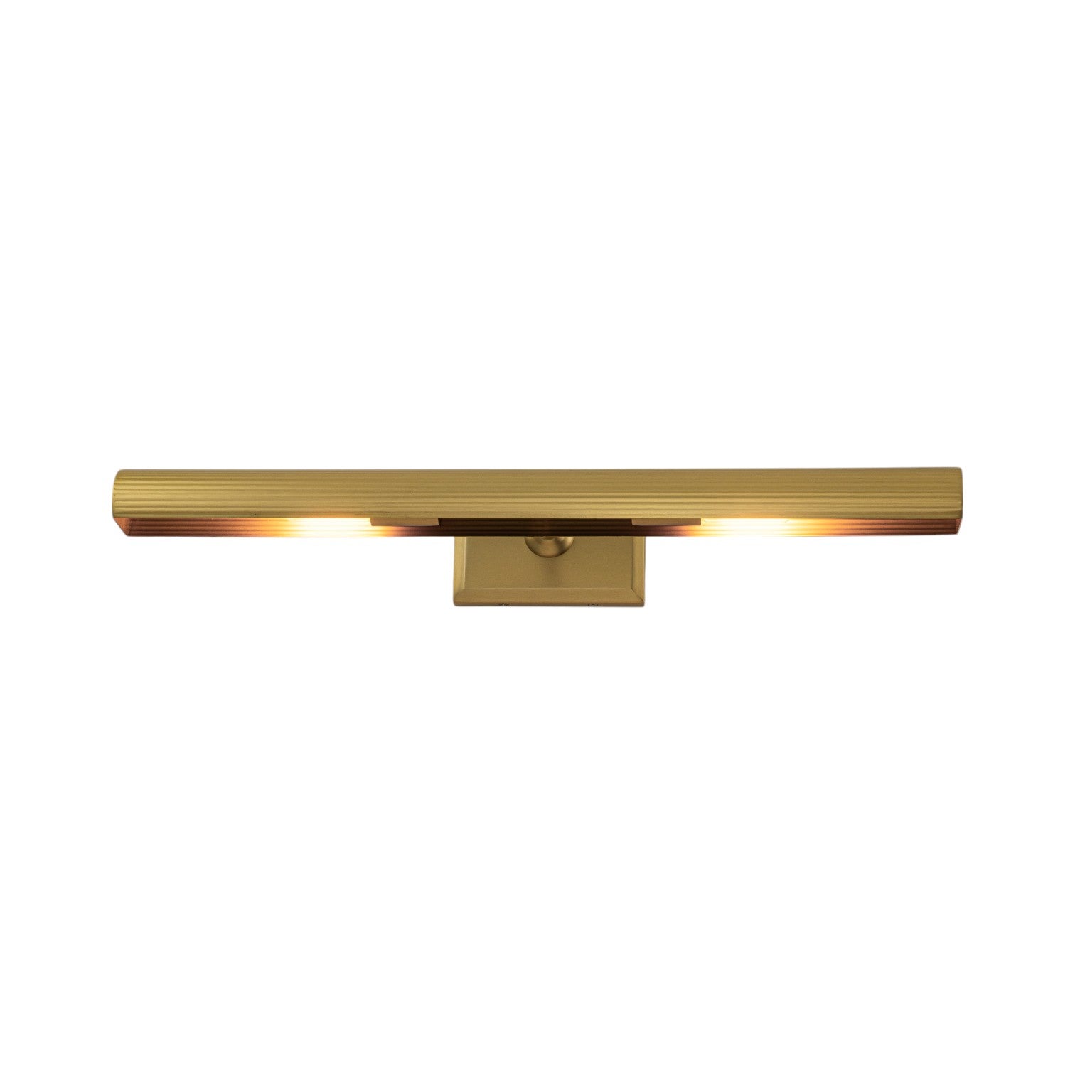 Glowlings 2-Light Modern Brushed Brass Fluted Slim Linear Picture Light Picture Frame Wall Sconce