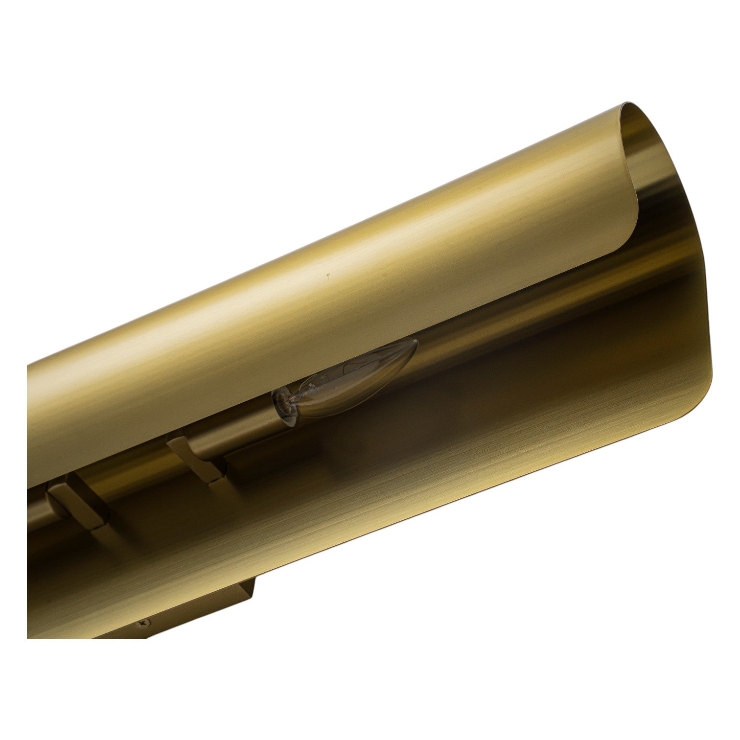 Glowlings 2-Light Modern Brushed Gold Linear Curved Metal Scroll Wall Sconce Picture Mirror Light Fixture
