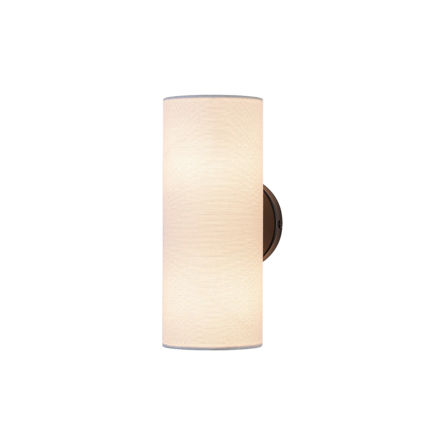 Glowlings Modern 2-Light Fabric Matte Black Cylinder Linen Wall Sconce