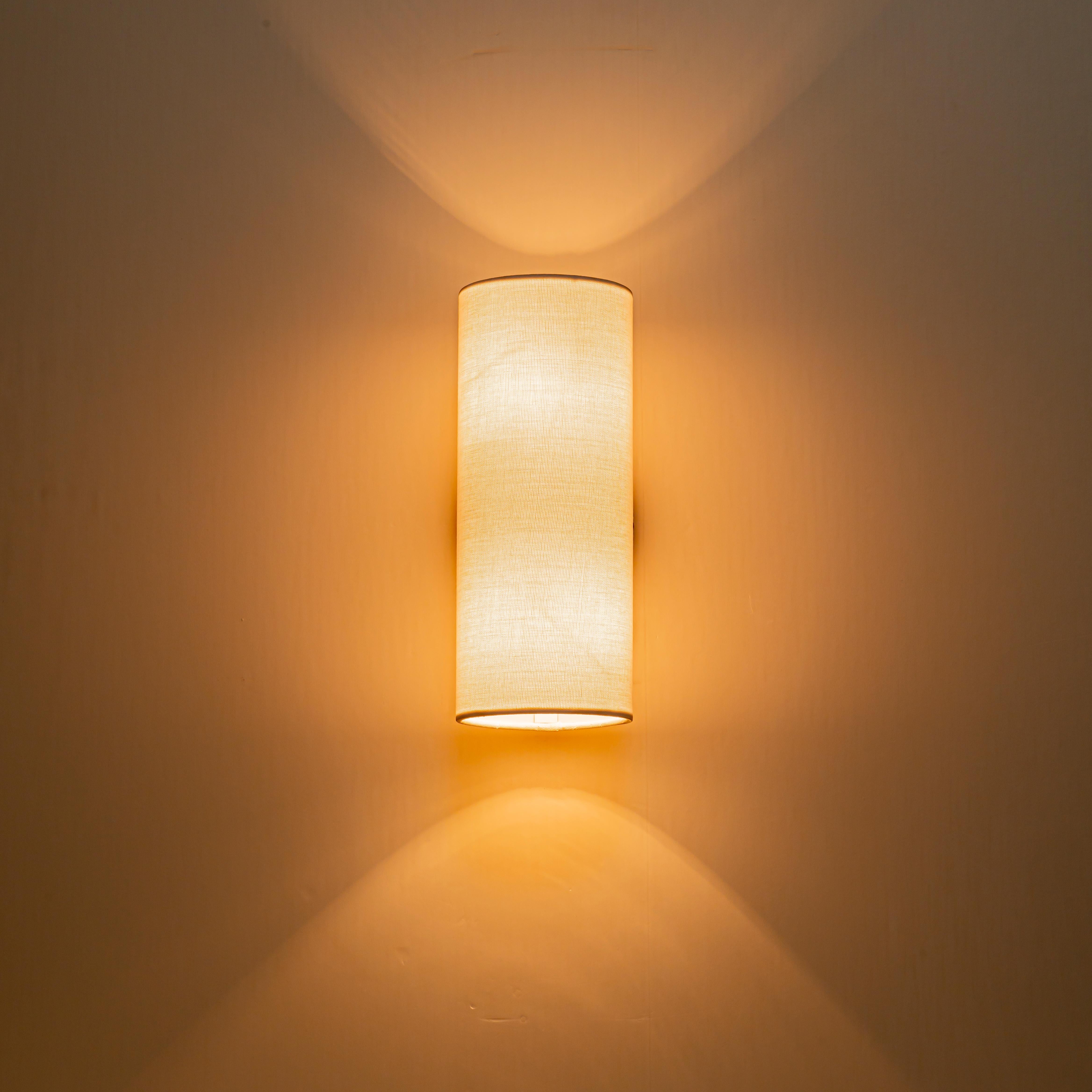 Glowlings Modern 2-Light Fabric Matte Black Cylinder Linen Wall Sconce