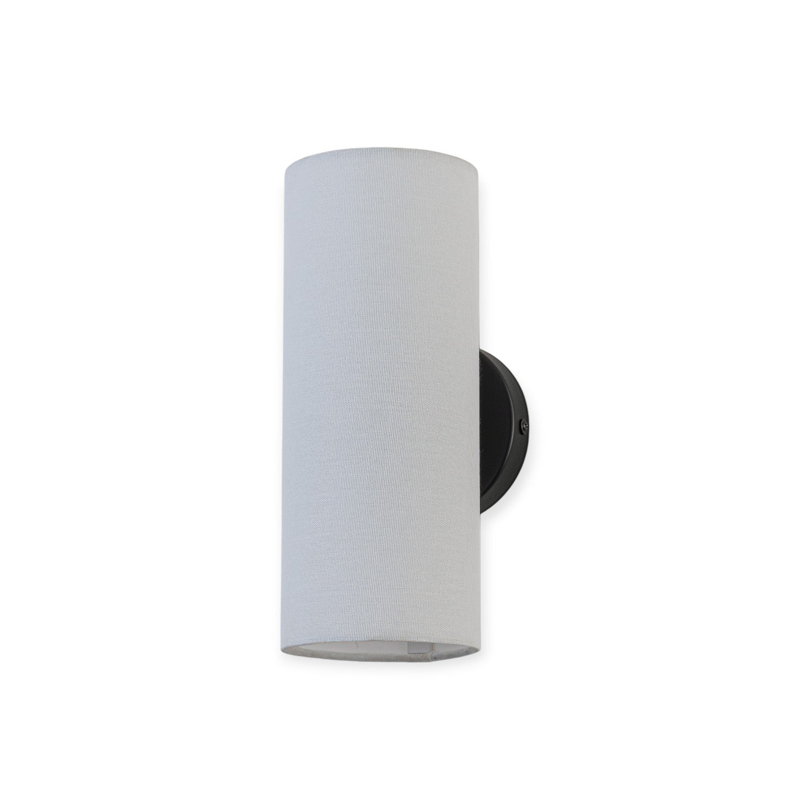 Glowlings Modern 2-Light Fabric Matte Black Cylinder Linen Wall Sconce