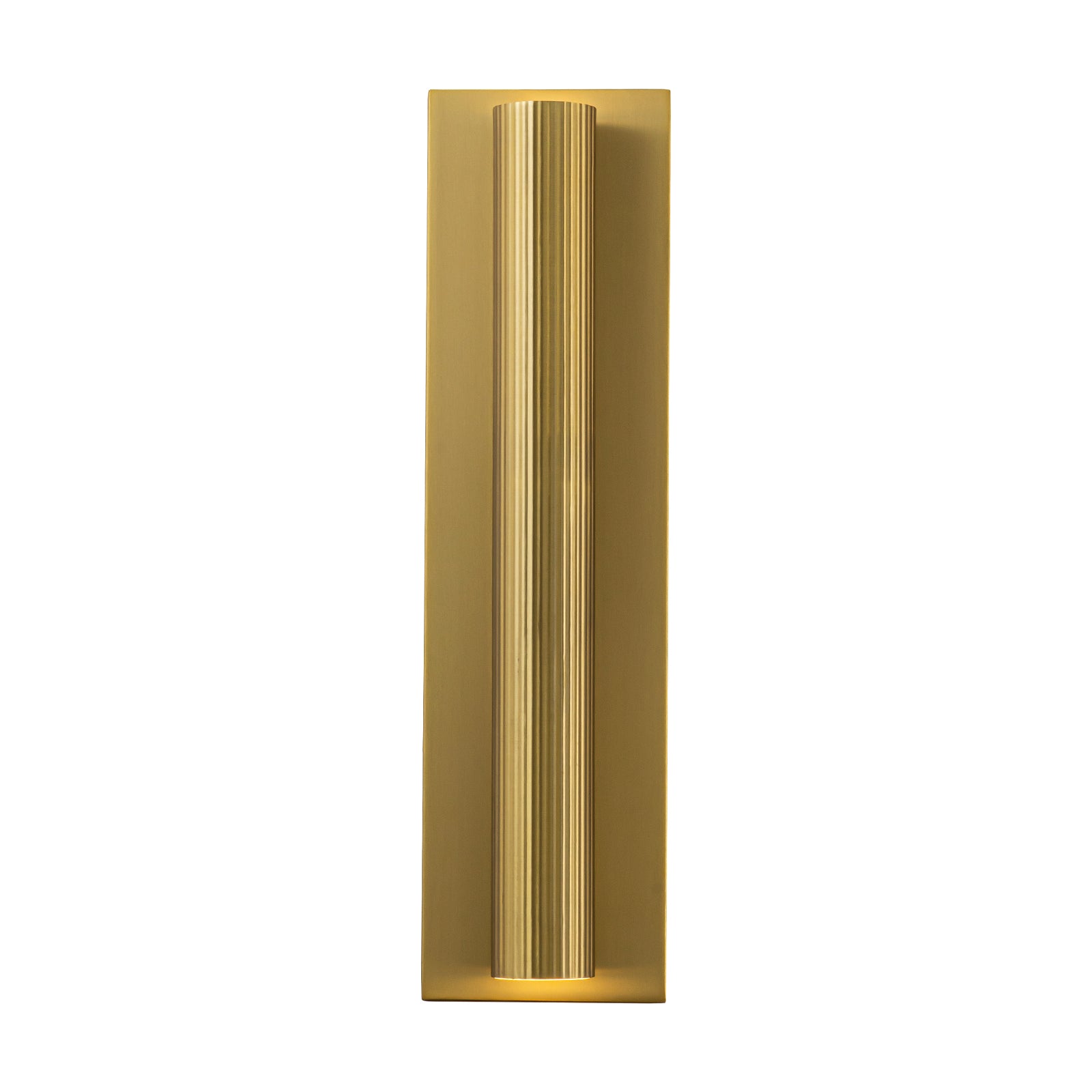 Glowlings 2-Light Modern 18"High Fluted Brushed Brass Cylinder LED Wall Sconce