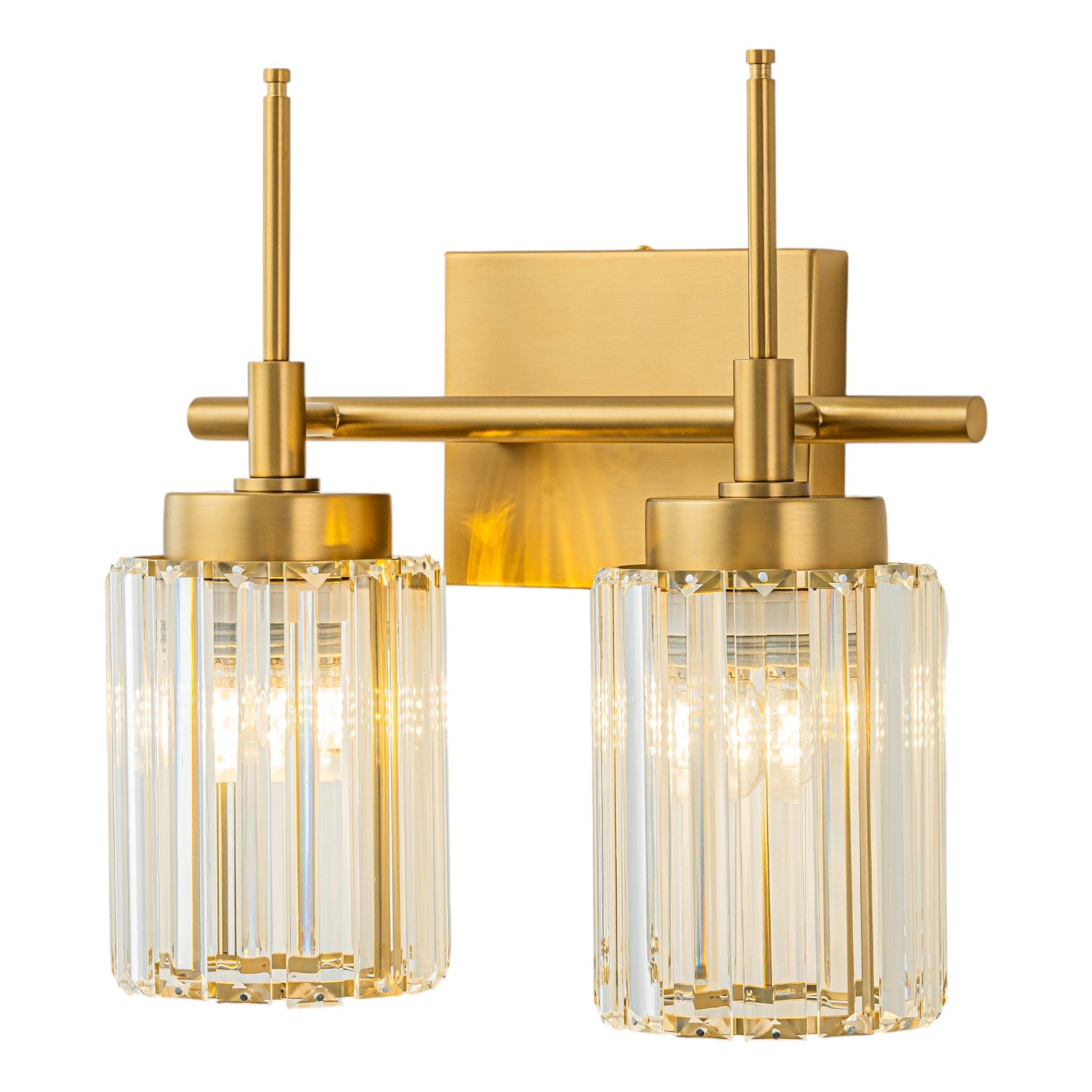 Glowlings 1/2/3/4/5-Light Modern Black/Gold Dimmable Round Crystal Bathroom Vanity Light