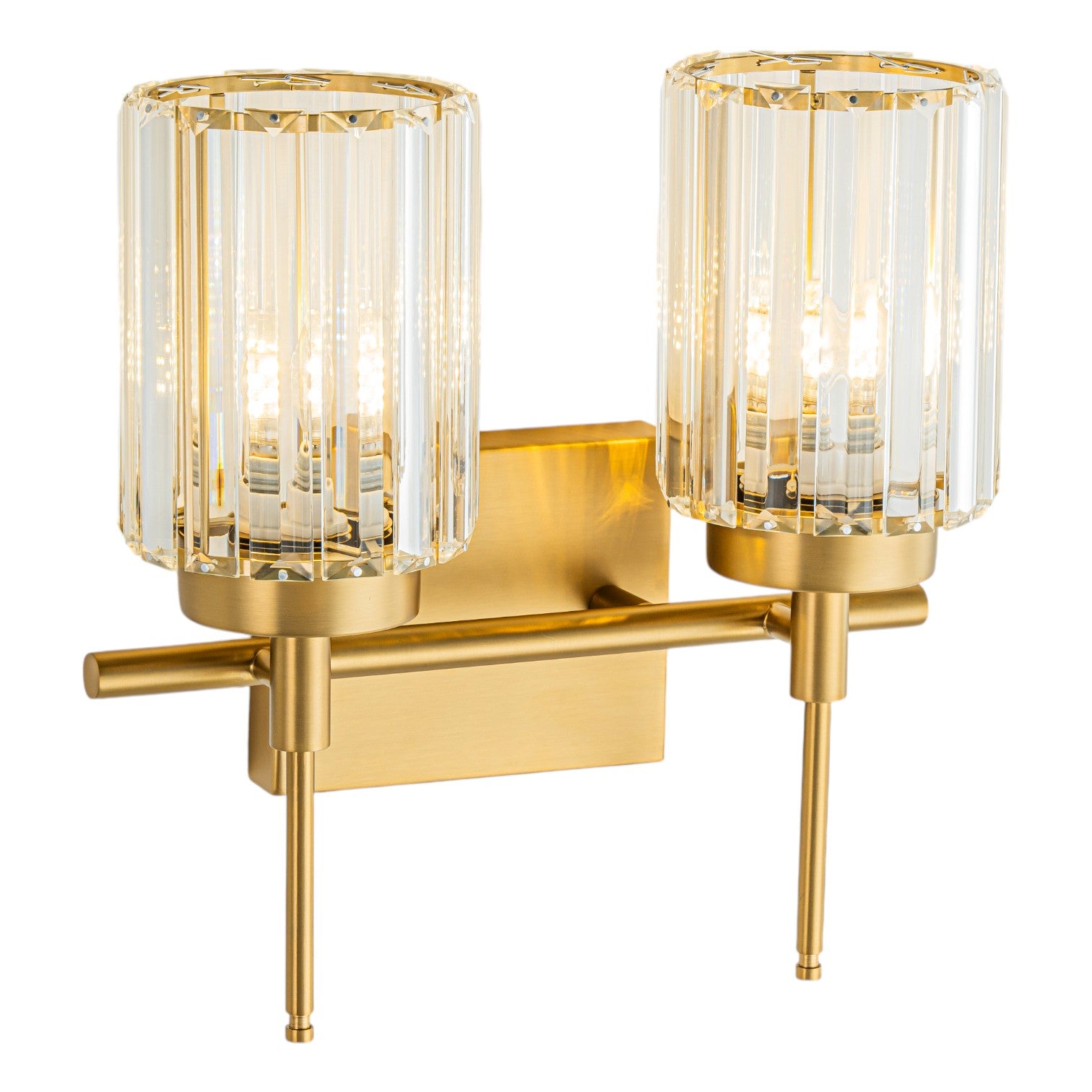 Glowlings 1/2/3/4/5-Light Modern Black/Gold Dimmable Round Crystal Bathroom Vanity Light