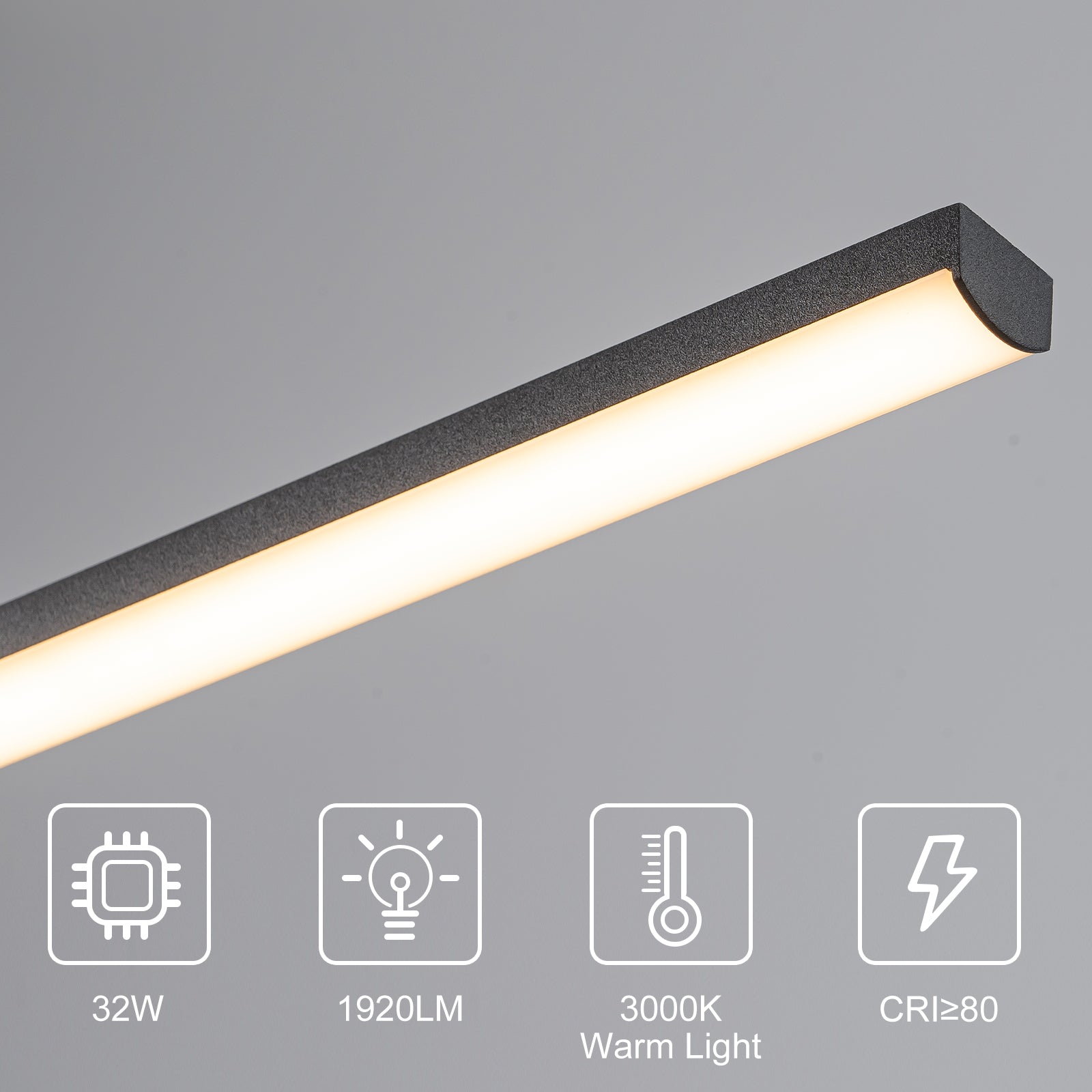 Glowlings 2-flammige, moderne, 96,5 cm breite, integrierte lineare LED-Pendelleuchte, Inselleuchte