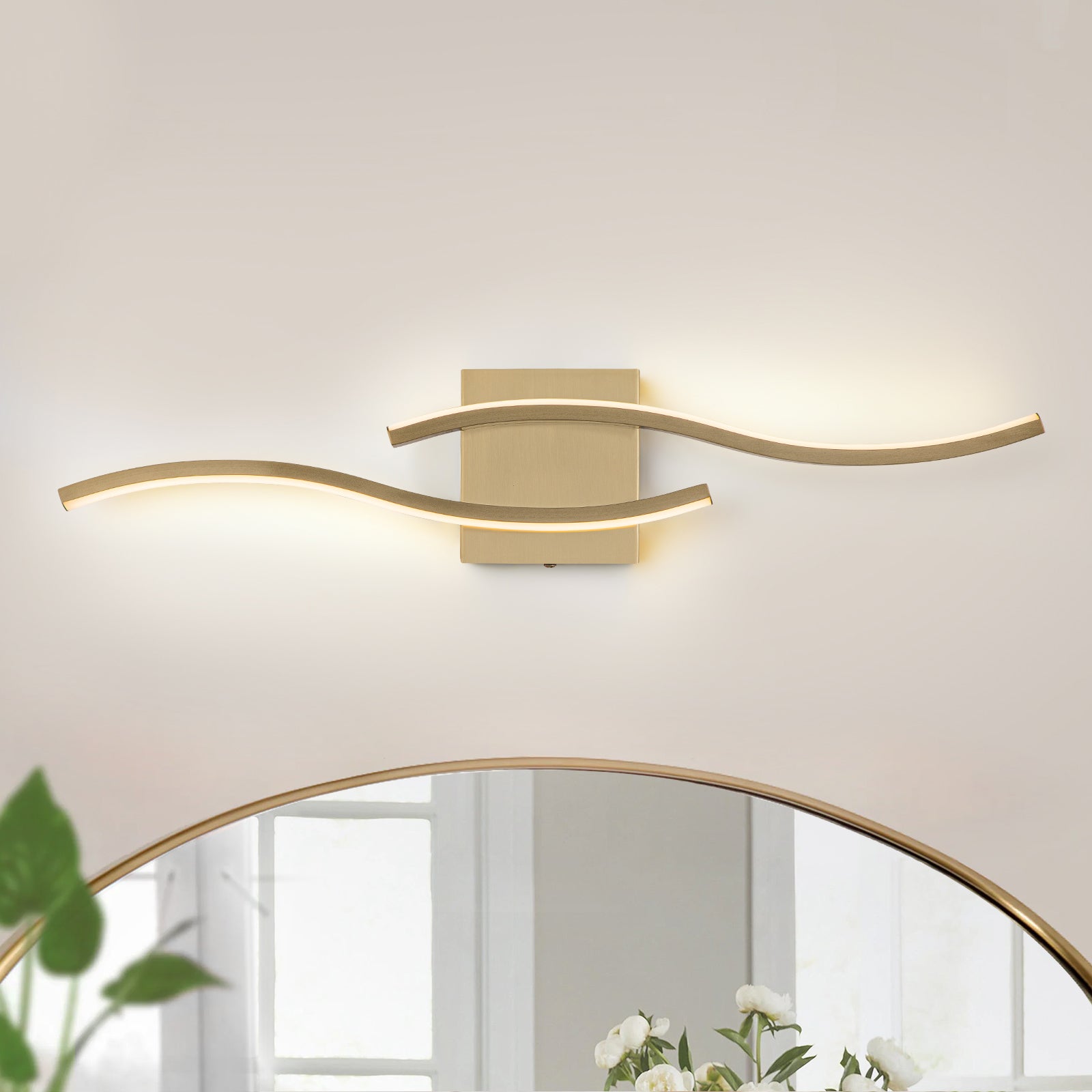 Glowlings 2-Light Modern 3000K Integrated LED Spiral Design Vanity Light