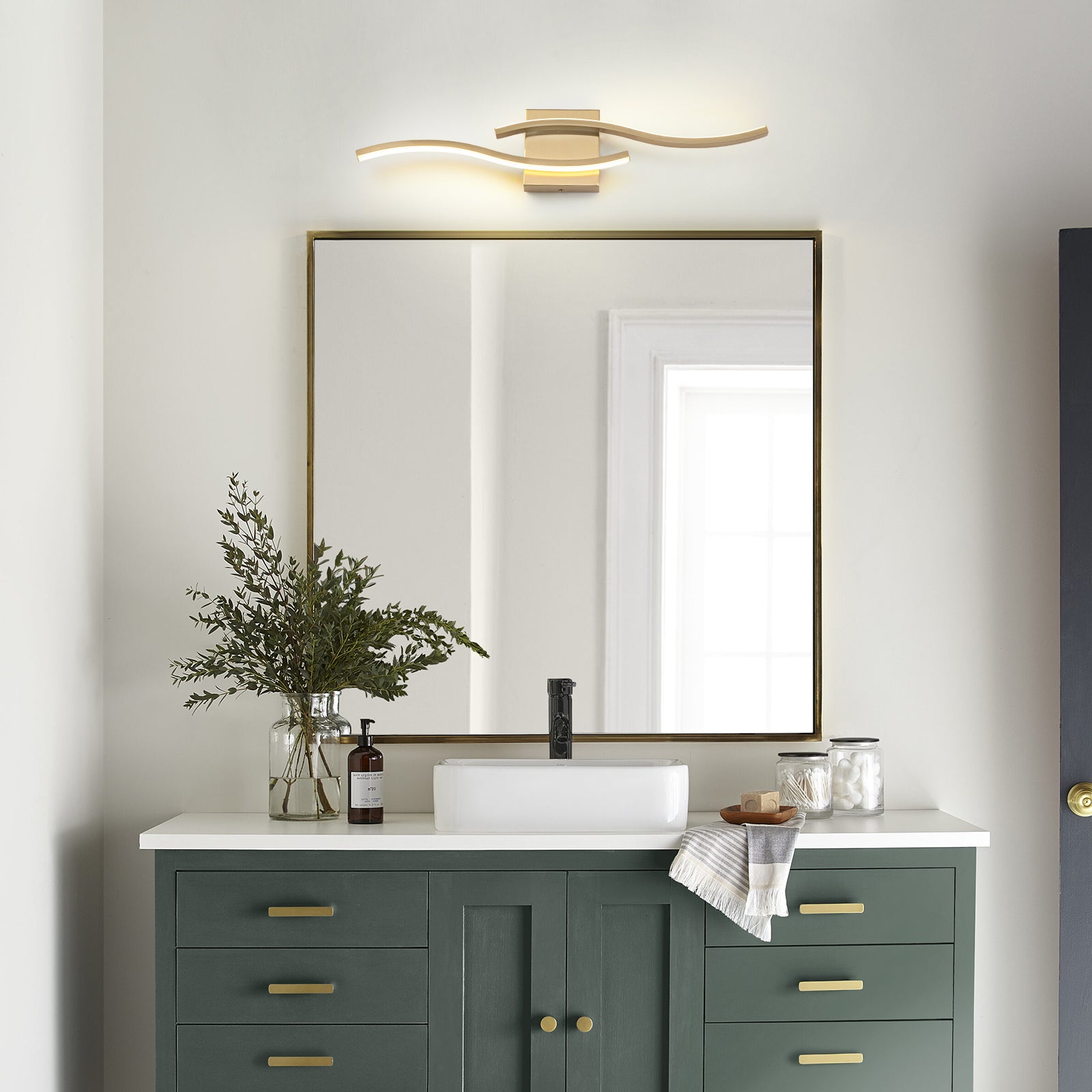 Glowlings 2-Light Modern 3000K Integrated LED Spiral Design Vanity Light