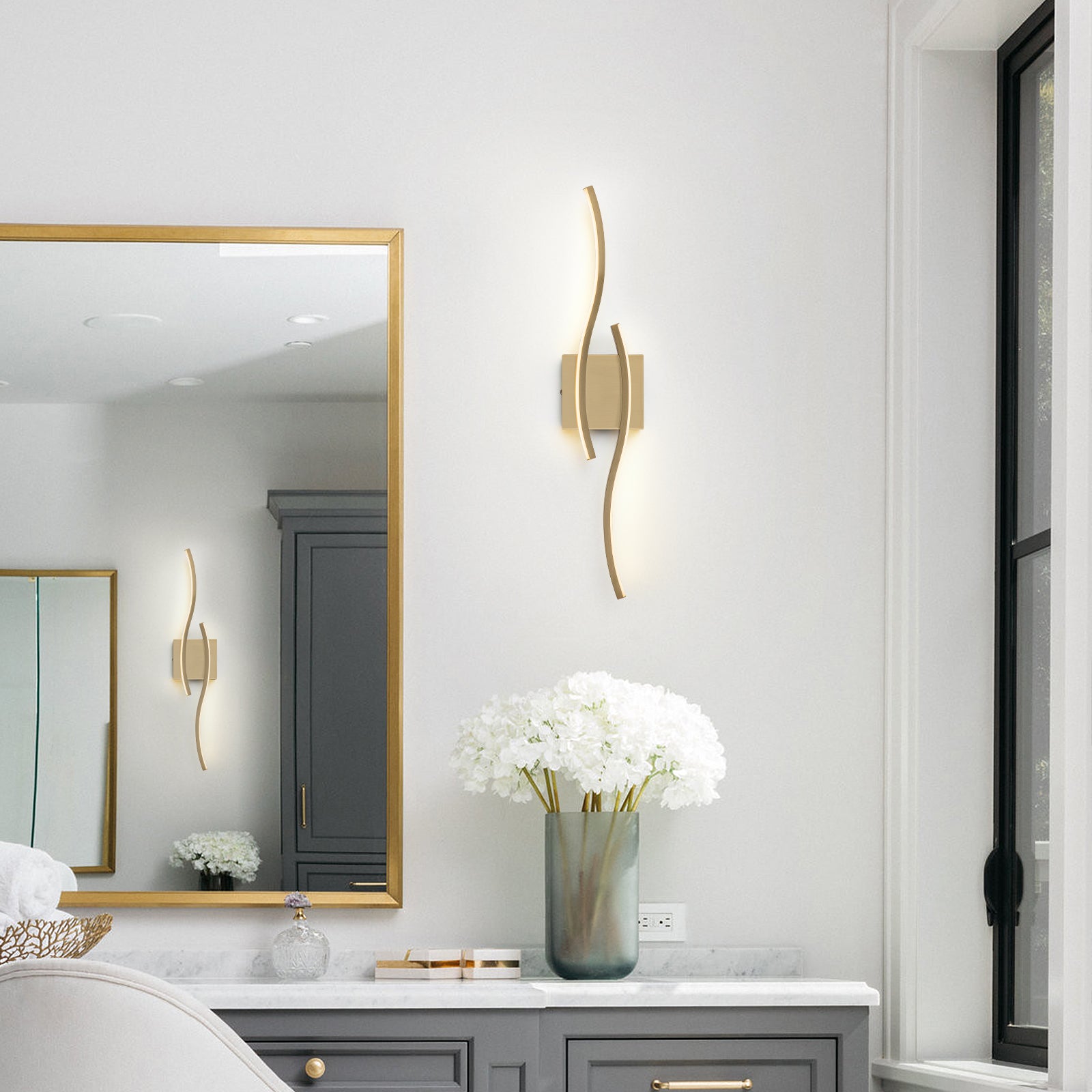 Glowlings 2-Light Modern 3000K Integrated LED Spiral Design Vanity Light