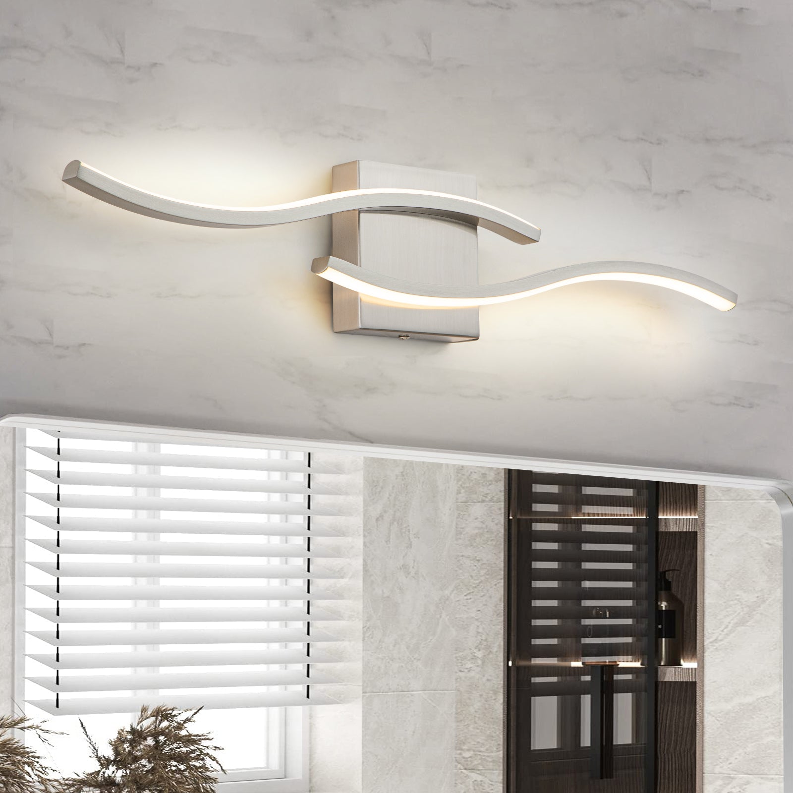 Glowlings 2-Light Modern 3000K Integrated LED Spiral Design Vanity Light