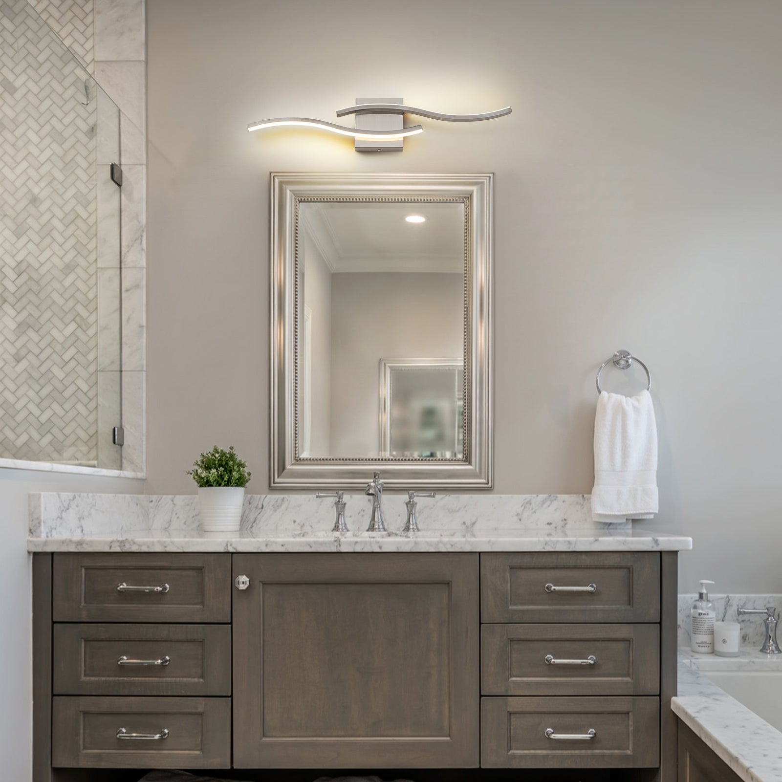 Glowlings 2-Light Modern 3000K Integrated LED Spiral Design Vanity Light