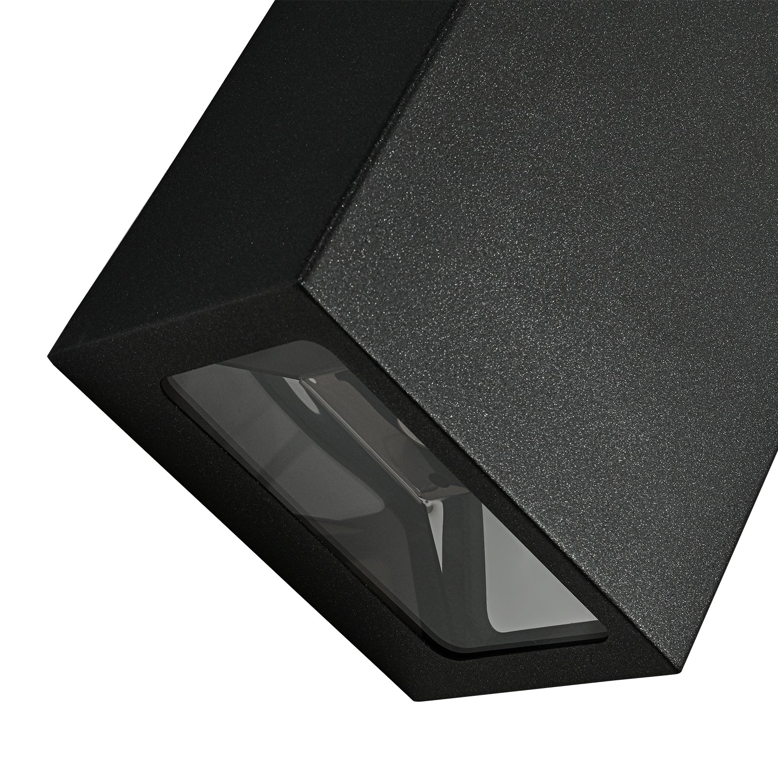 Glowlings 2-flammige, moderne, 27,9 cm hohe, integrierte, mattschwarze LED-Wandleuchte für den Außenbereich