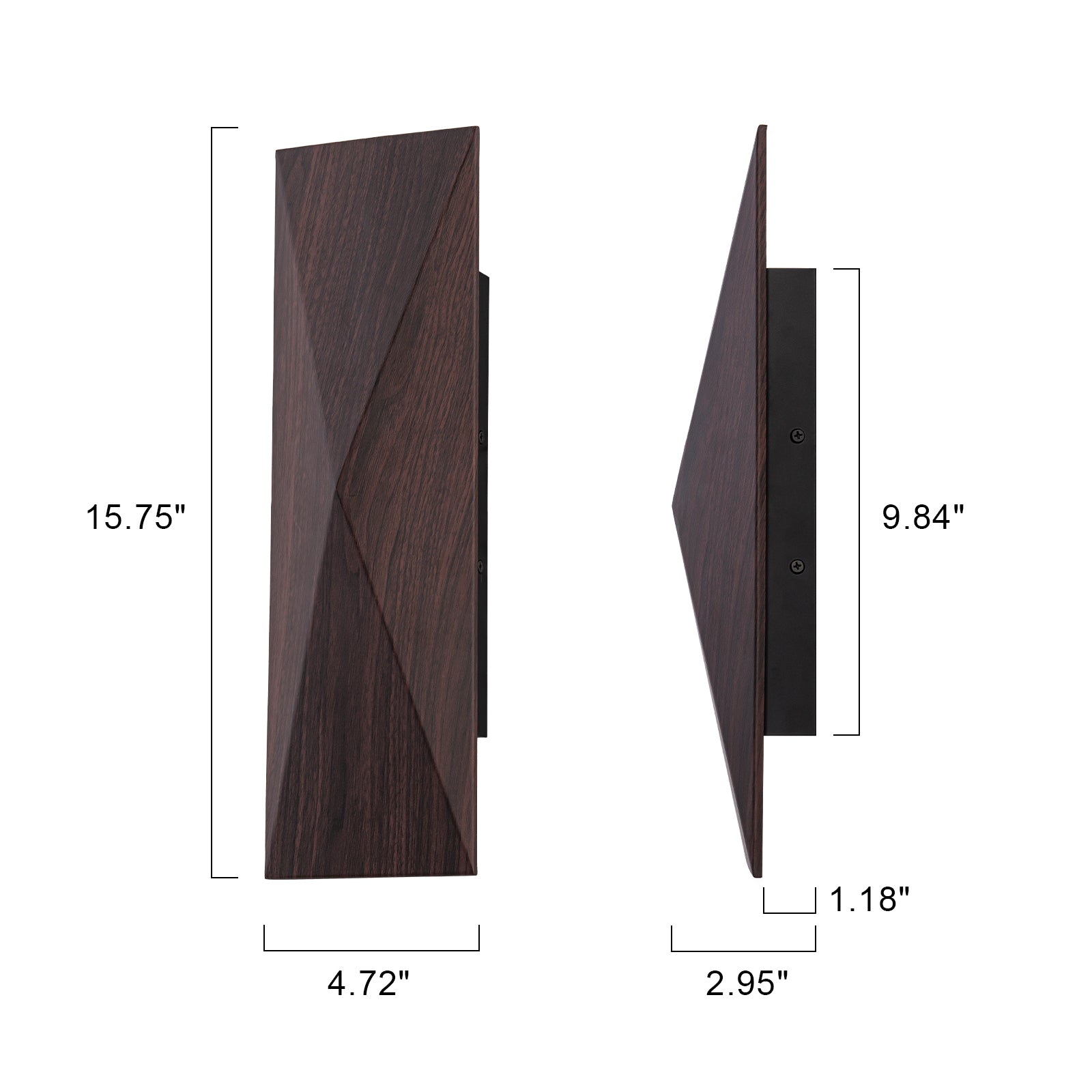Glowlings 2-Light Modern IP54 Waterproof 3000K Dimmable Walnut Wood Finish LED Outdoor Wall Sconce
