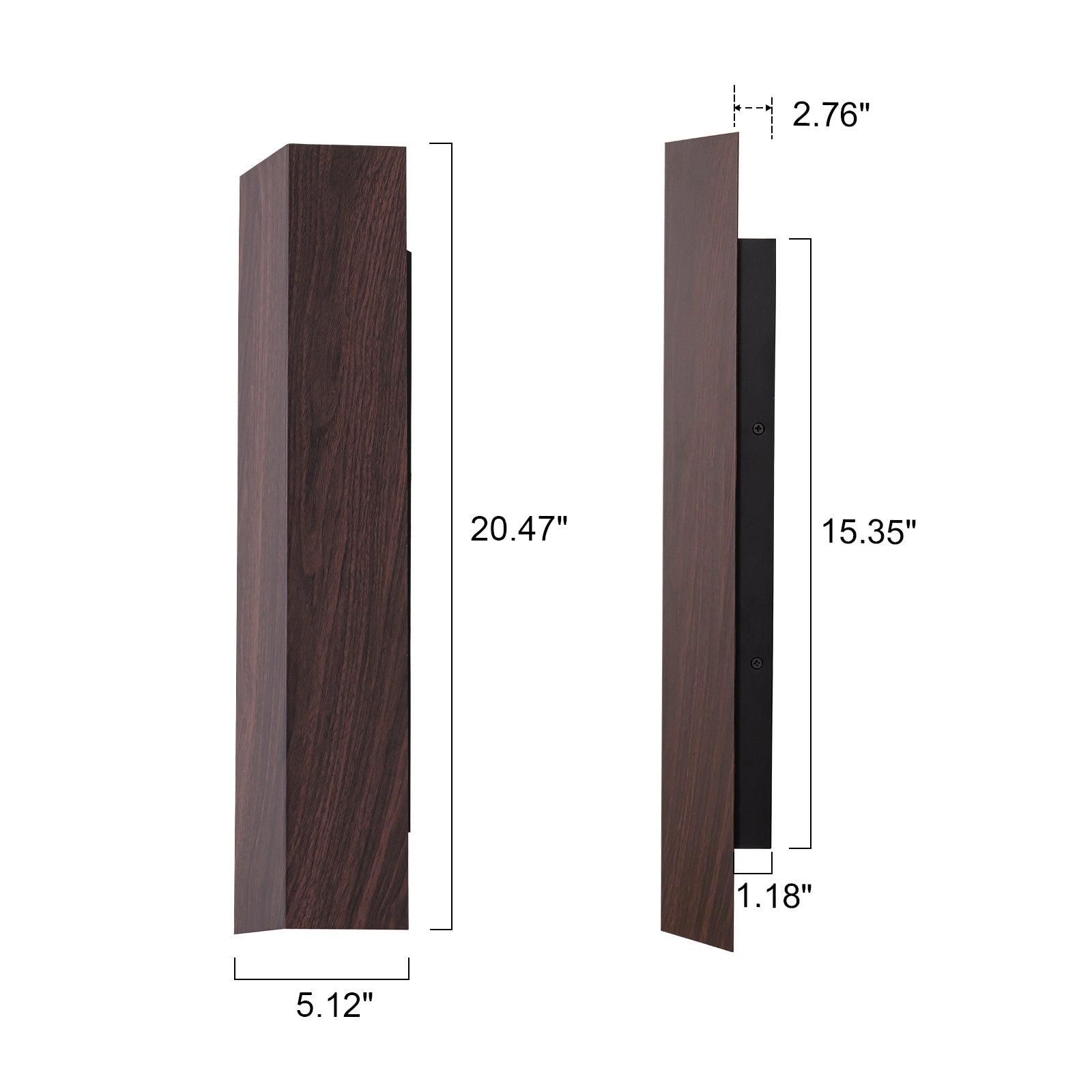 Glowlings 2-Light Modern IP54 Waterproof 3000K Dimmable Walnut Wood Finish LED Outdoor Wall Sconce