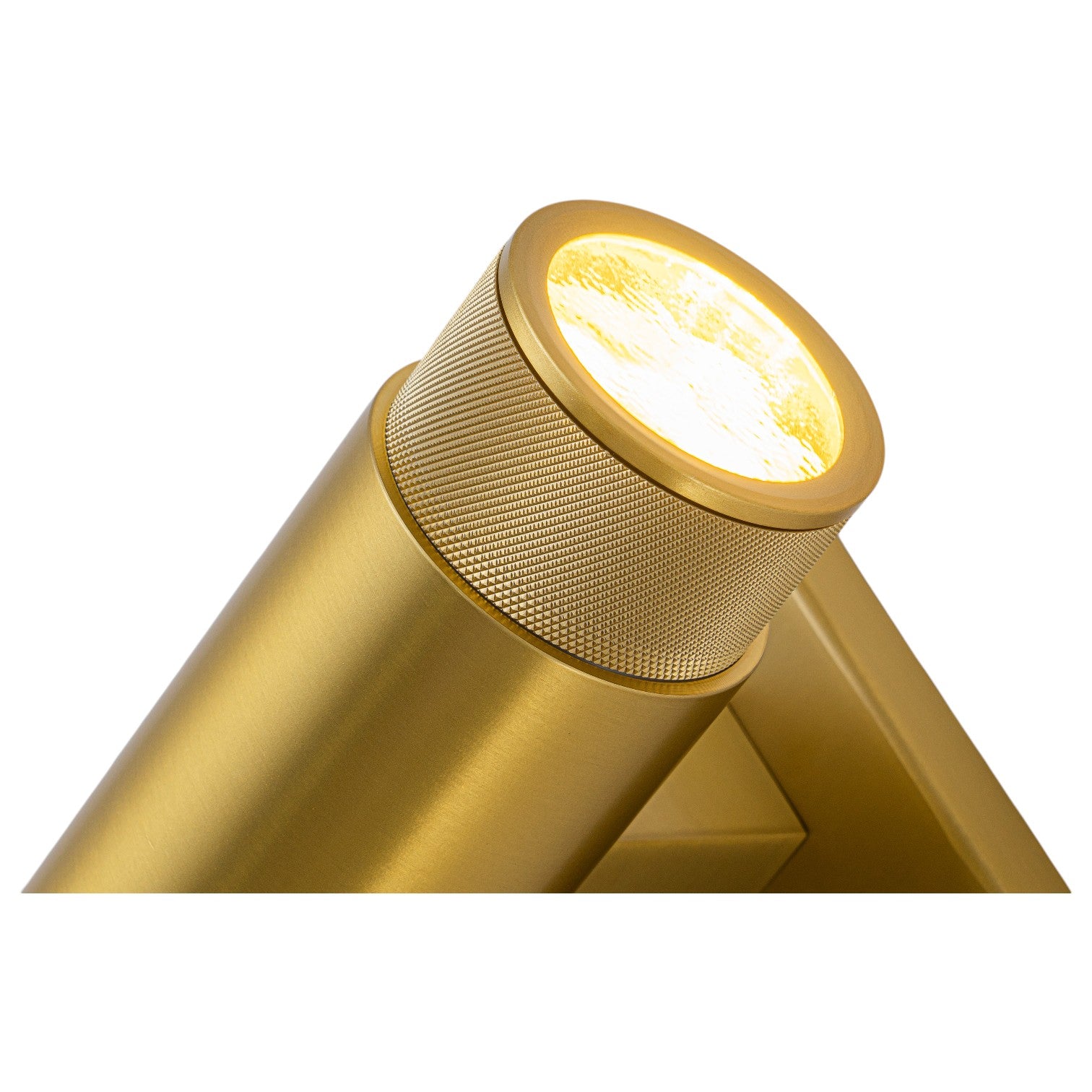 Glowlings 2-Light Modern 9"High Knurled Brass Up & Down Cylinder LED Outdoor Wall Sconce Porch Light