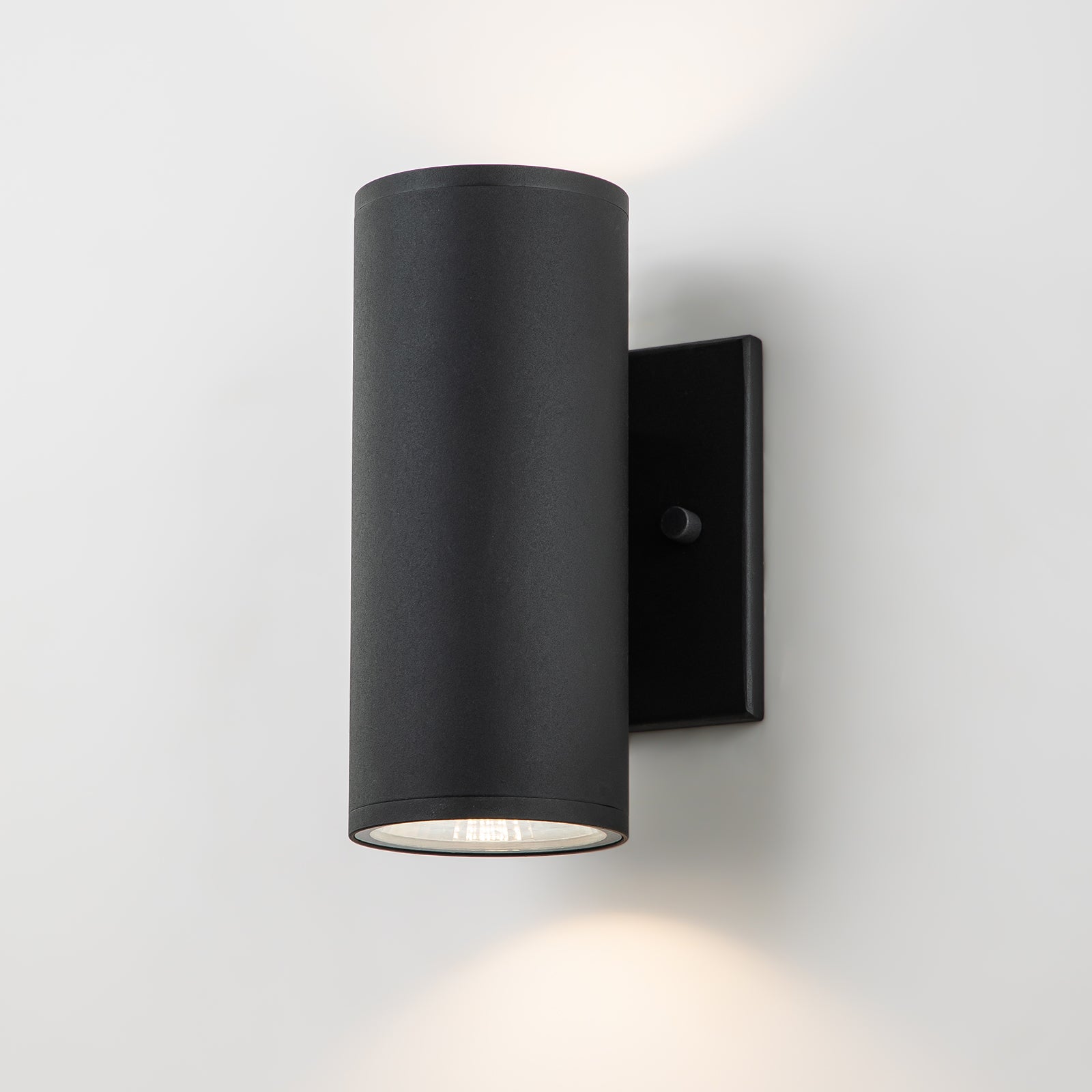 Glowlings 2-Light Modern LED Outdoor Cylinder Armed Wall Sconce