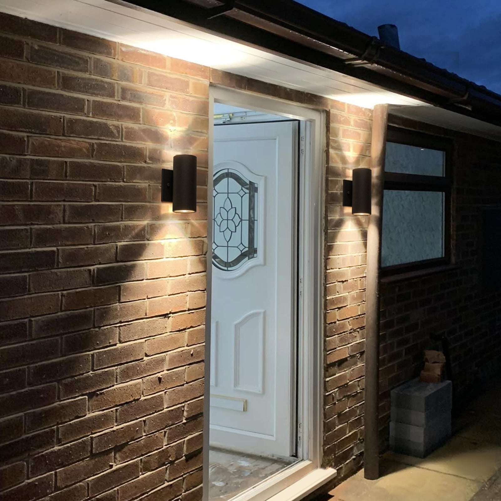 Glowlings 2-flammige moderne LED-Wandleuchte mit Zylinderarm für den Außenbereich