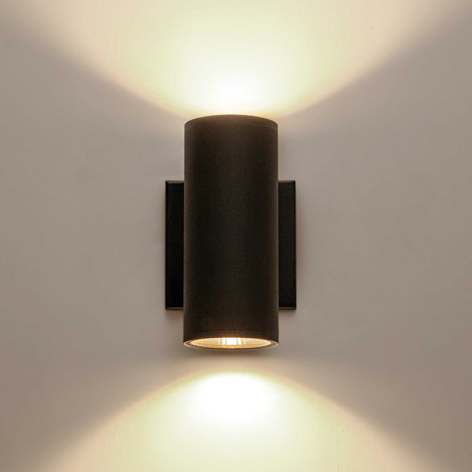 Glowlings 2-Light Modern LED Outdoor Cylinder Armed Wall Sconce