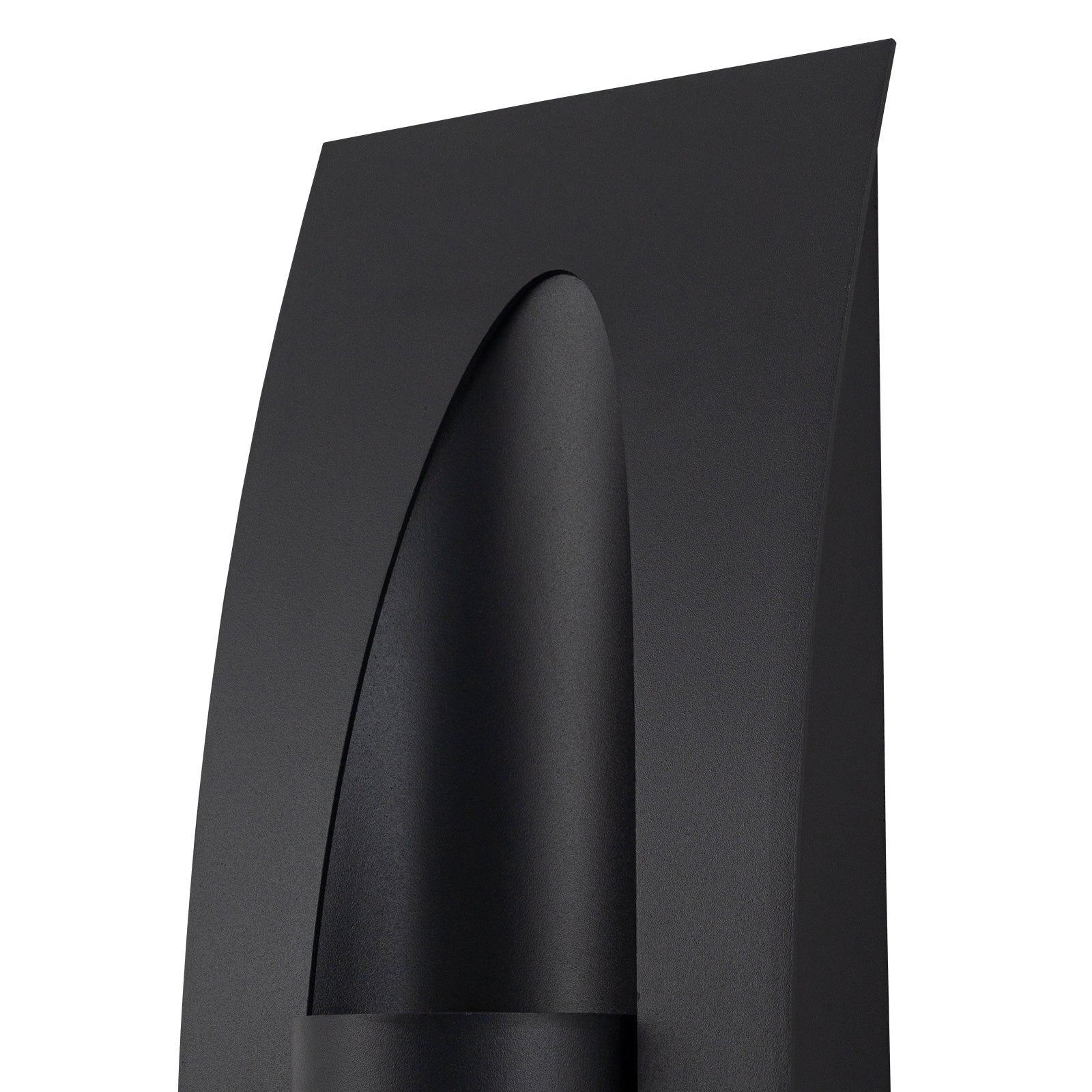 Glowlings 2-Light Modern 16"High Matte Black Cylinder Rectangle LED Outdoor Wall Sconce