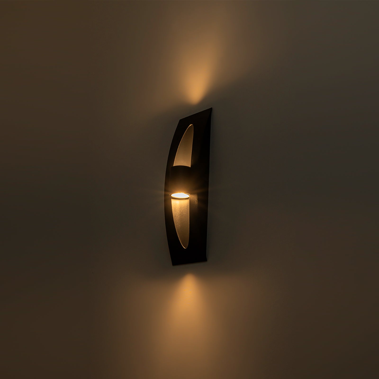 Glowlings 2-Light Modern 16"High Matte Black Cylinder Rectangle LED Outdoor Wall Sconce