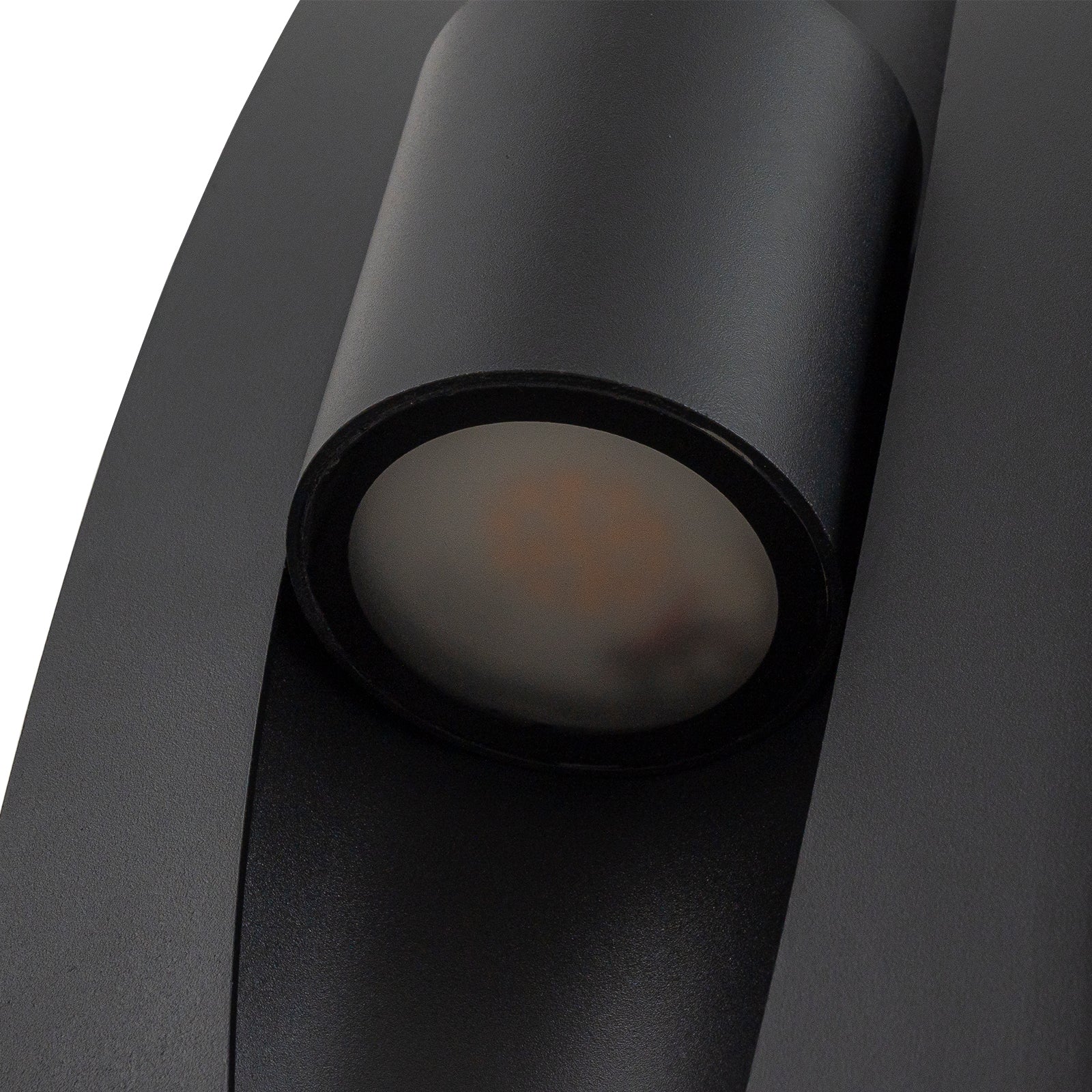 Glowlings 2-Light Modern 16"High Matte Black Cylinder Rectangle LED Outdoor Wall Sconce