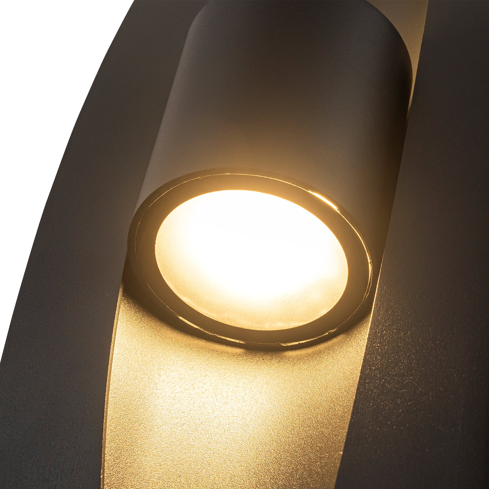 Glowlings 2-Light Modern 16"High Matte Black Cylinder Rectangle LED Outdoor Wall Sconce