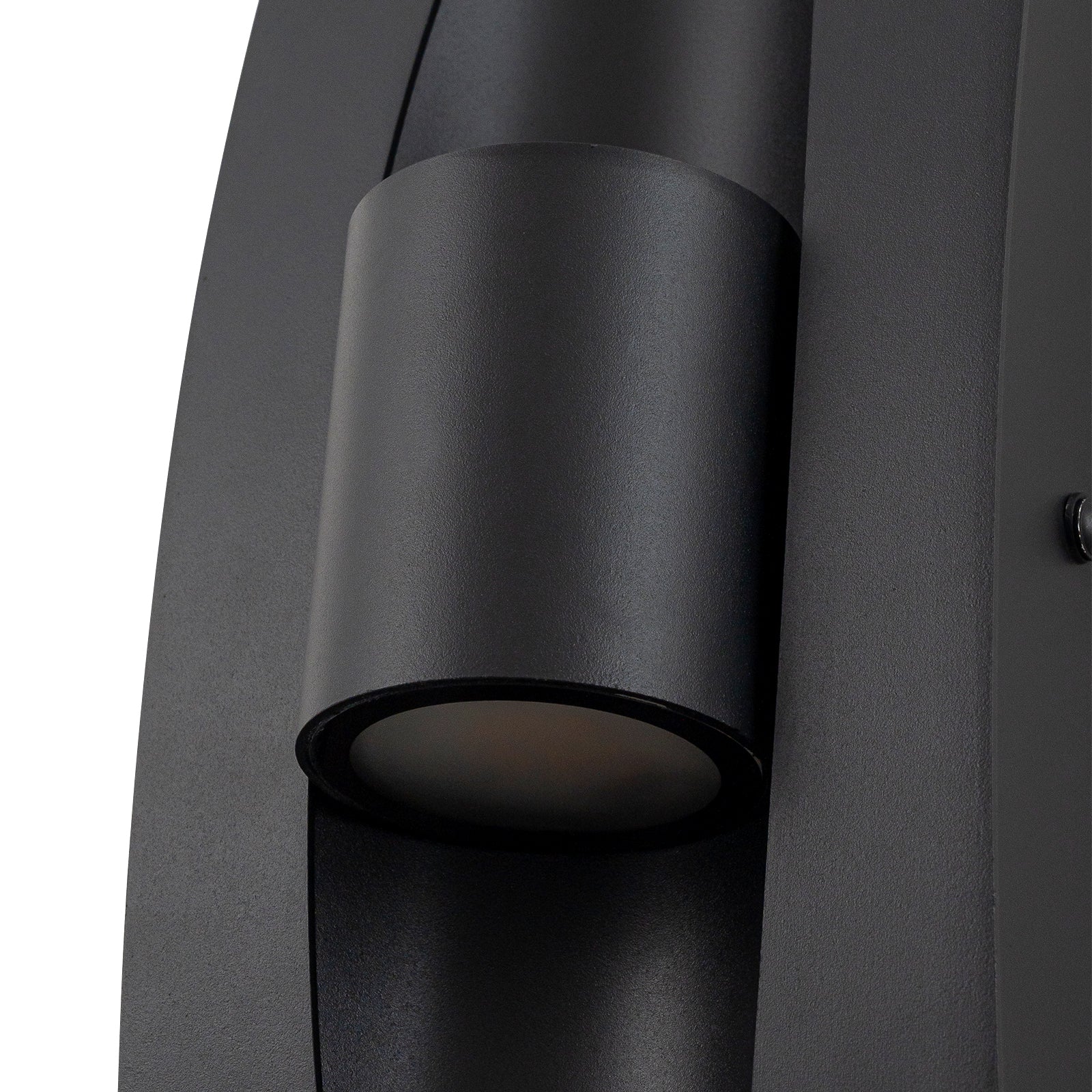 Glowlings 2-Light Modern 16"High Matte Black Cylinder Rectangle LED Outdoor Wall Sconce
