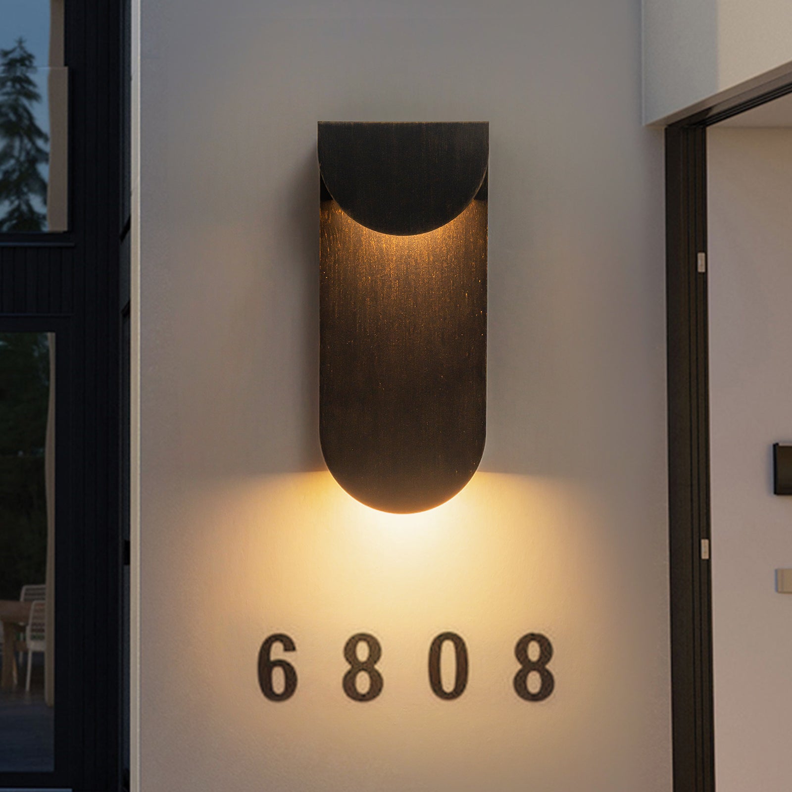 Glowlings 2-Light Modern 12"High Matte Black Integrated LED Outdoor Wall Sconce