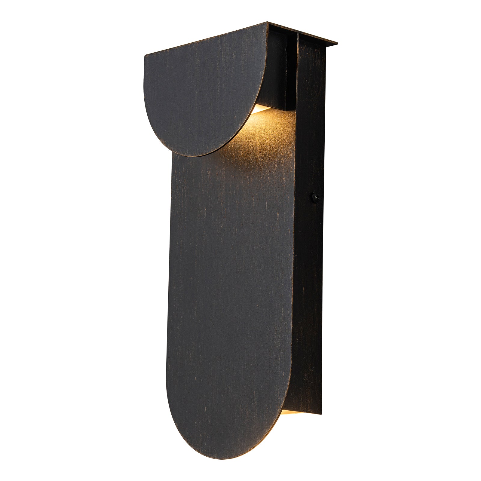 Glowlings 2-Light Modern 12"High Matte Black Integrated LED Outdoor Wall Sconce