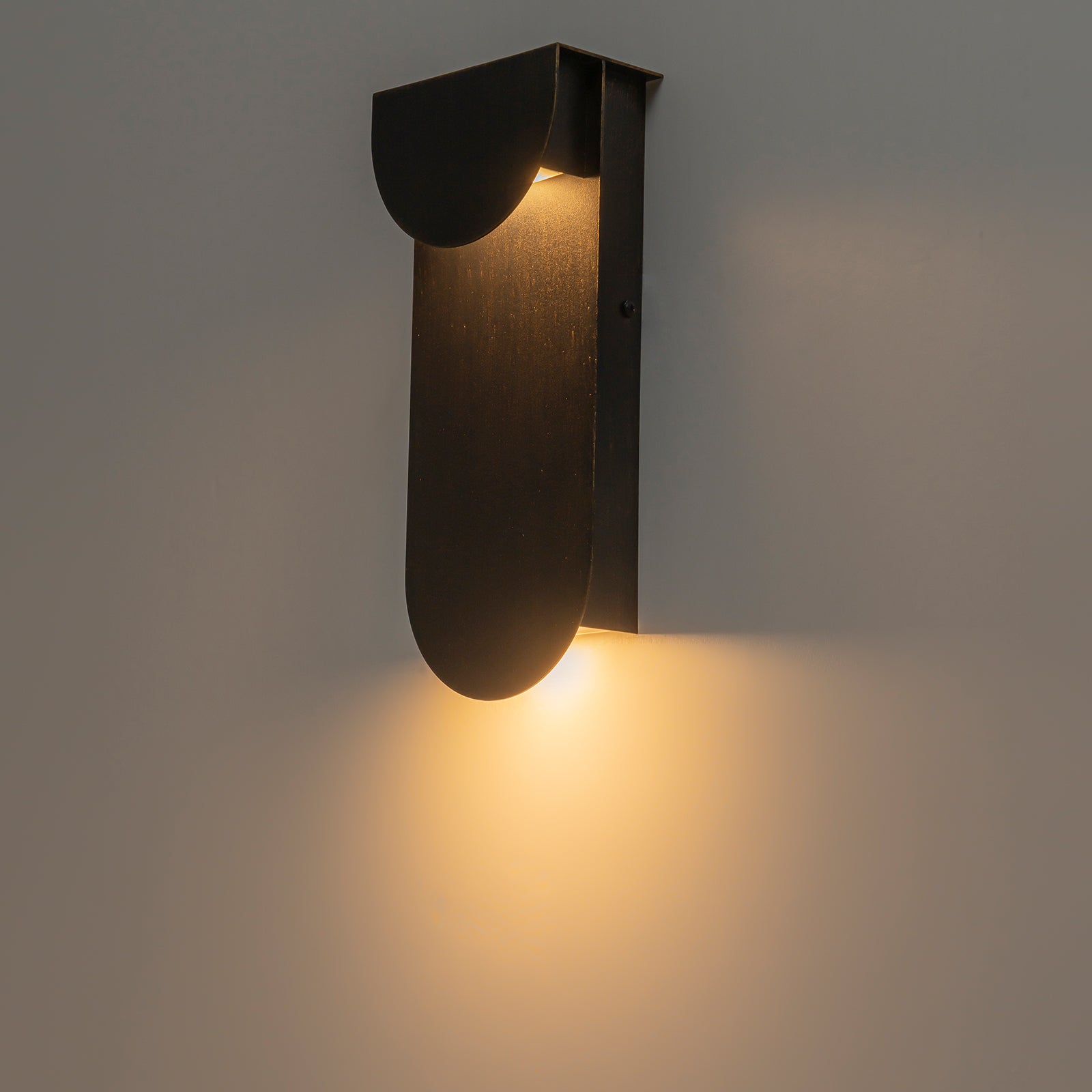 Glowlings 2-Light Modern 12"High Matte Black Integrated LED Outdoor Wall Sconce