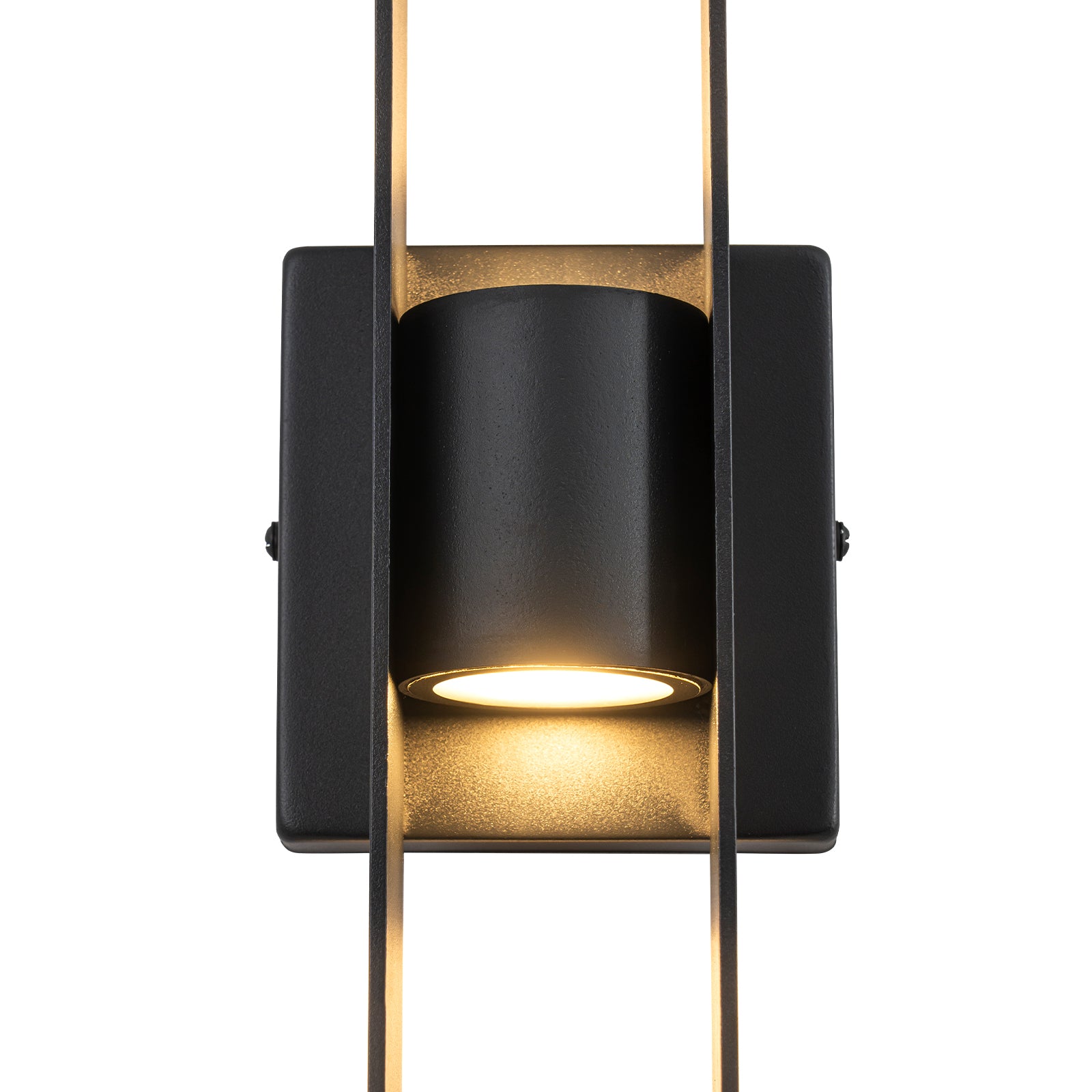 Glowlings 2-Light Modern 16"High IP54 Dimmable Hollow Black LED Outdoor Wall Sconce