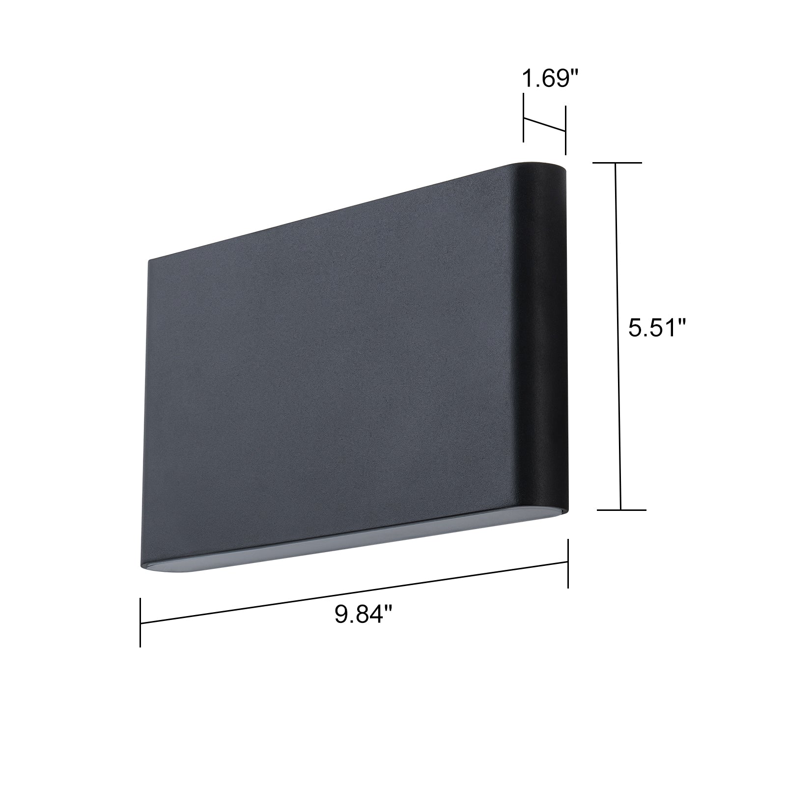 Glowlings 2-Light Modern 5"High Matte Black IP54 Rectangular LED Outdoor Wall Sconce
