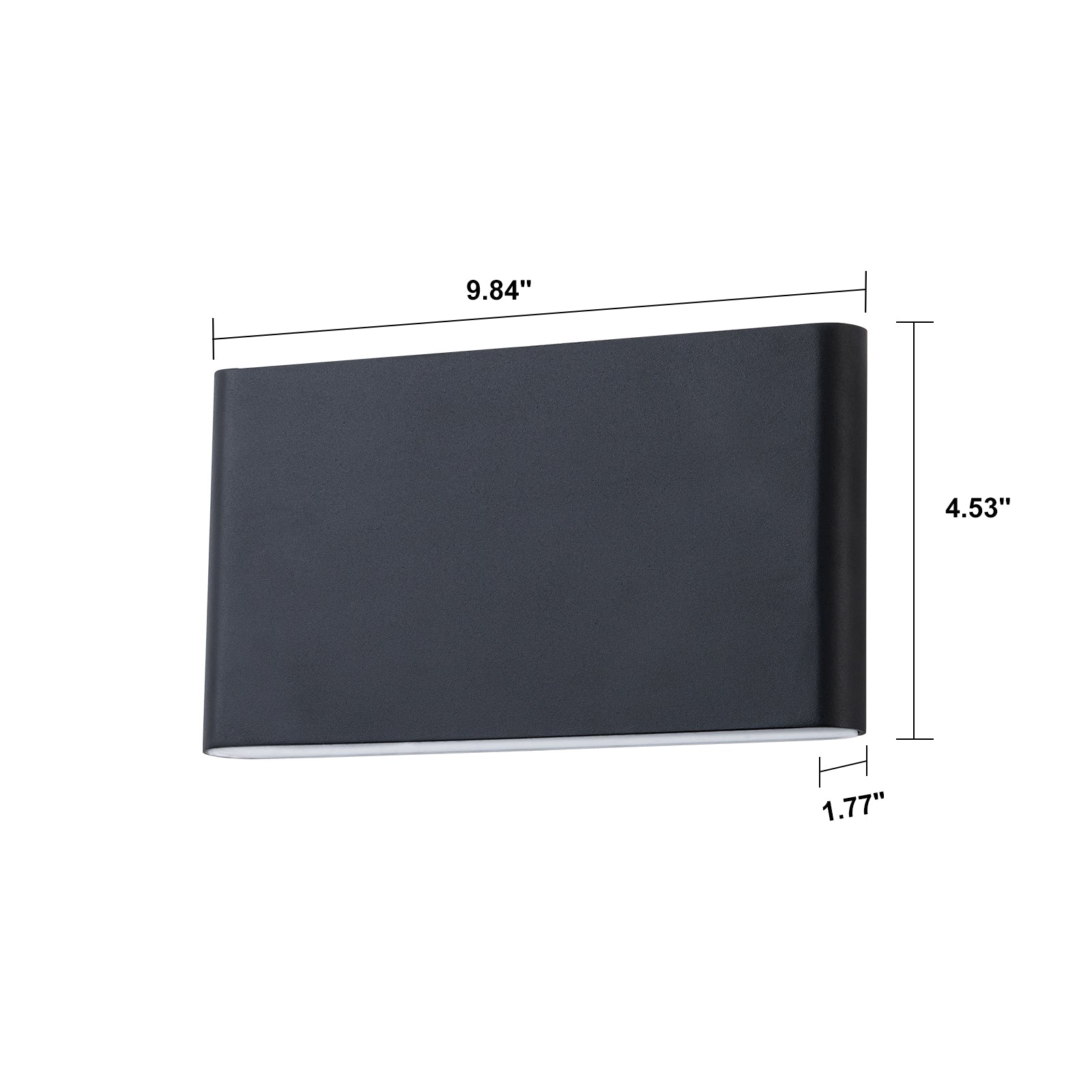 Glowlings 2-Light Modern 5"High Matte Black IP54 Rectangular LED Outdoor Wall Sconce