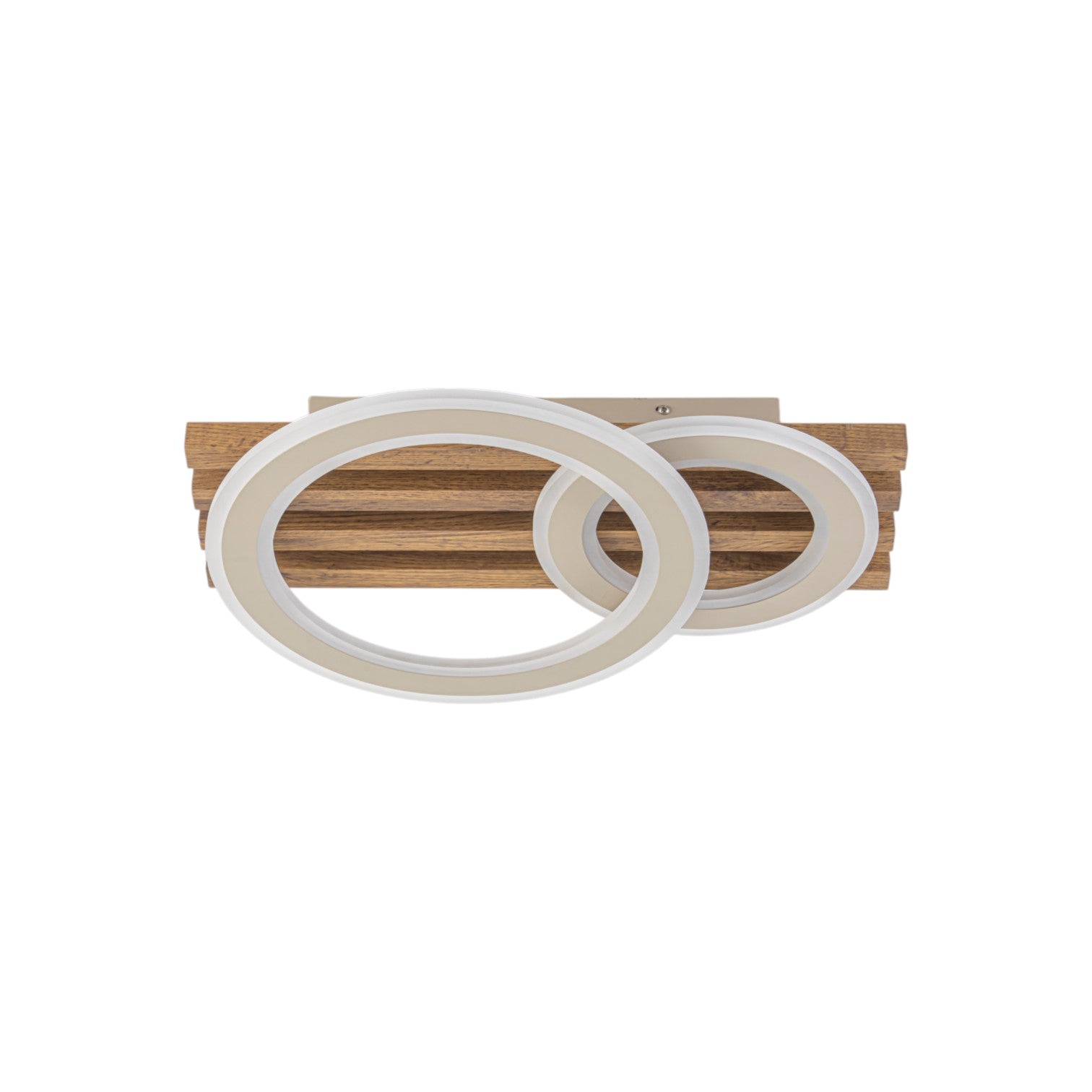 Glowlings 2/3-Light Modern Organic Natural Wood Grain Ring Interlocking Geometric LED Flush Mount Ceiling Light