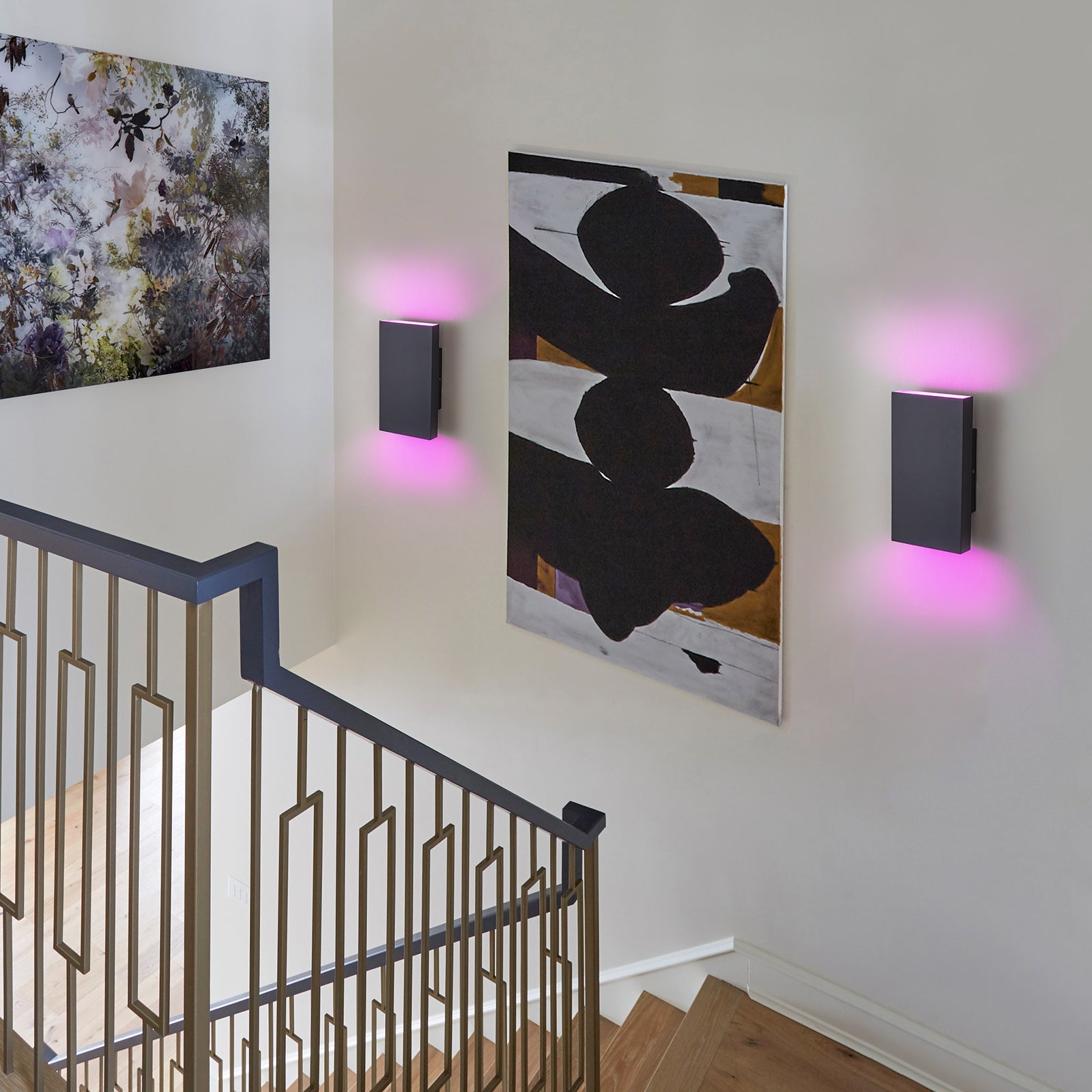 Glowlings 2-Light Modern 10‘’High RGB LED Outdoor Wall Sconce Color Changing Indoor Wall Light