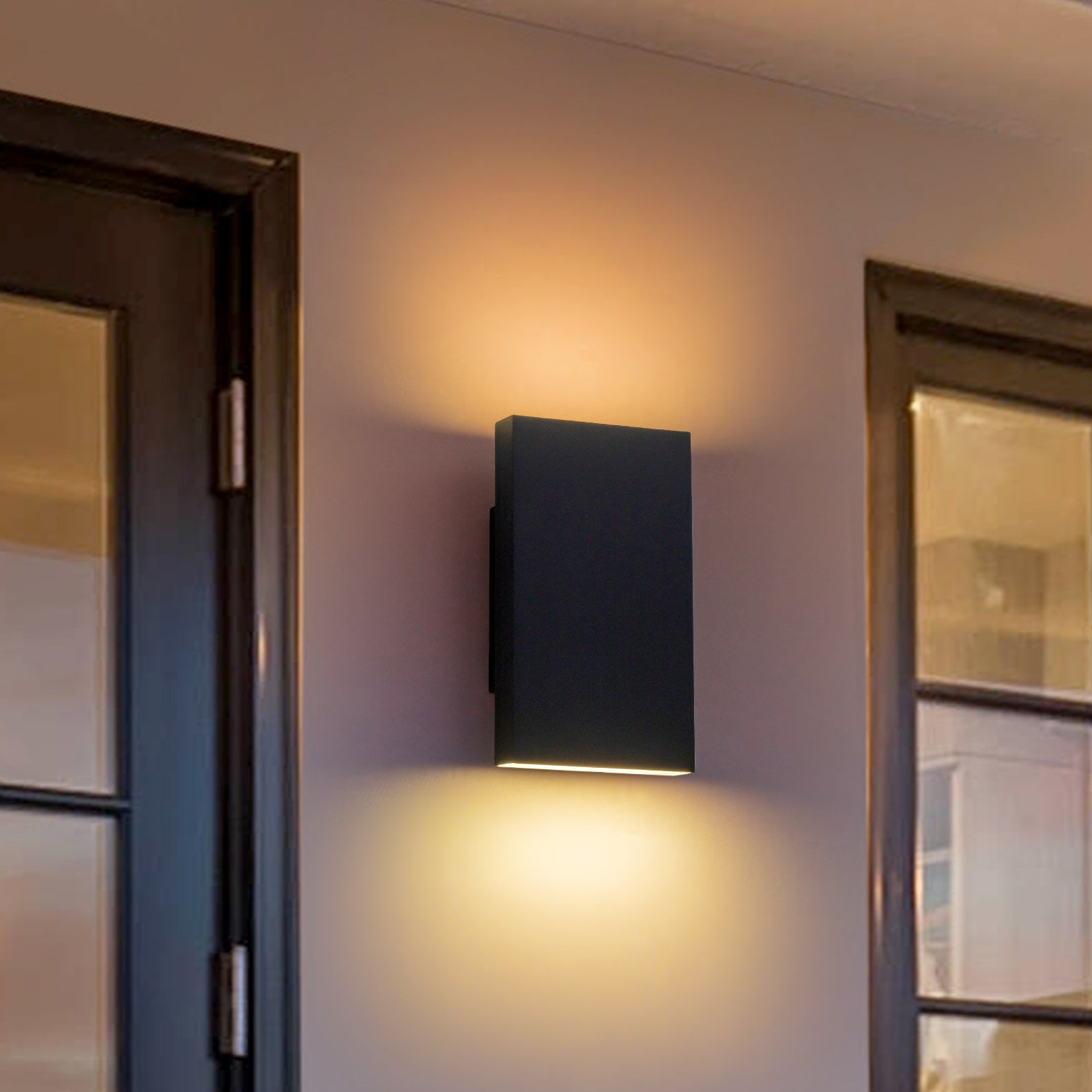 Glowlings 2-Light Modern 10‘’High RGB LED Outdoor Wall Sconce Color Changing Indoor Wall Light