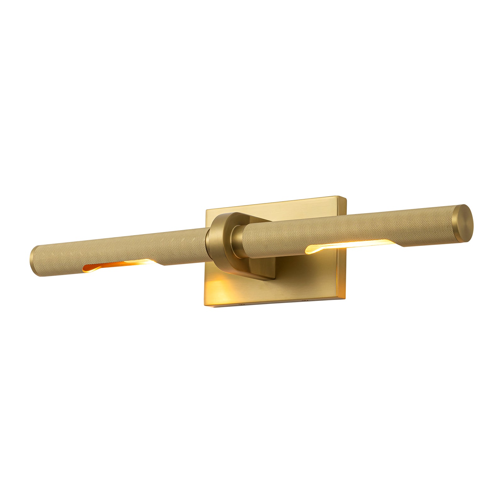 Glowlings 2-Light Modern 24"Wide Rotatable 360° Knurling Texture Antique Brass Picture Light