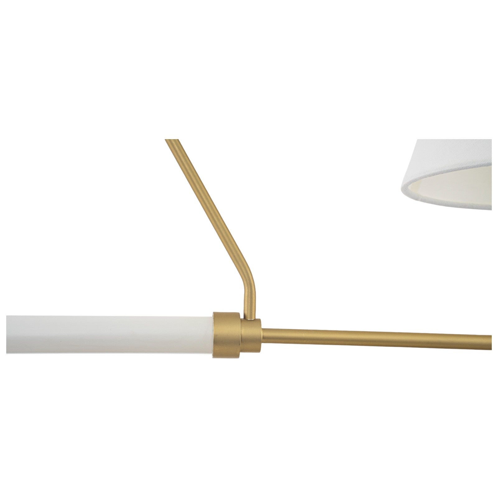 Glowlings 2-Light Traditional 48"Wide Large Aged Brass Cone White Fabric Linear Pendant Light