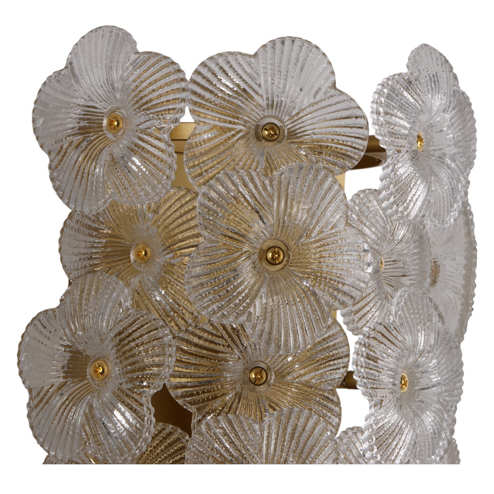 Glowlings 2-Light Vintage Brass Floral Glass Wall Sconce