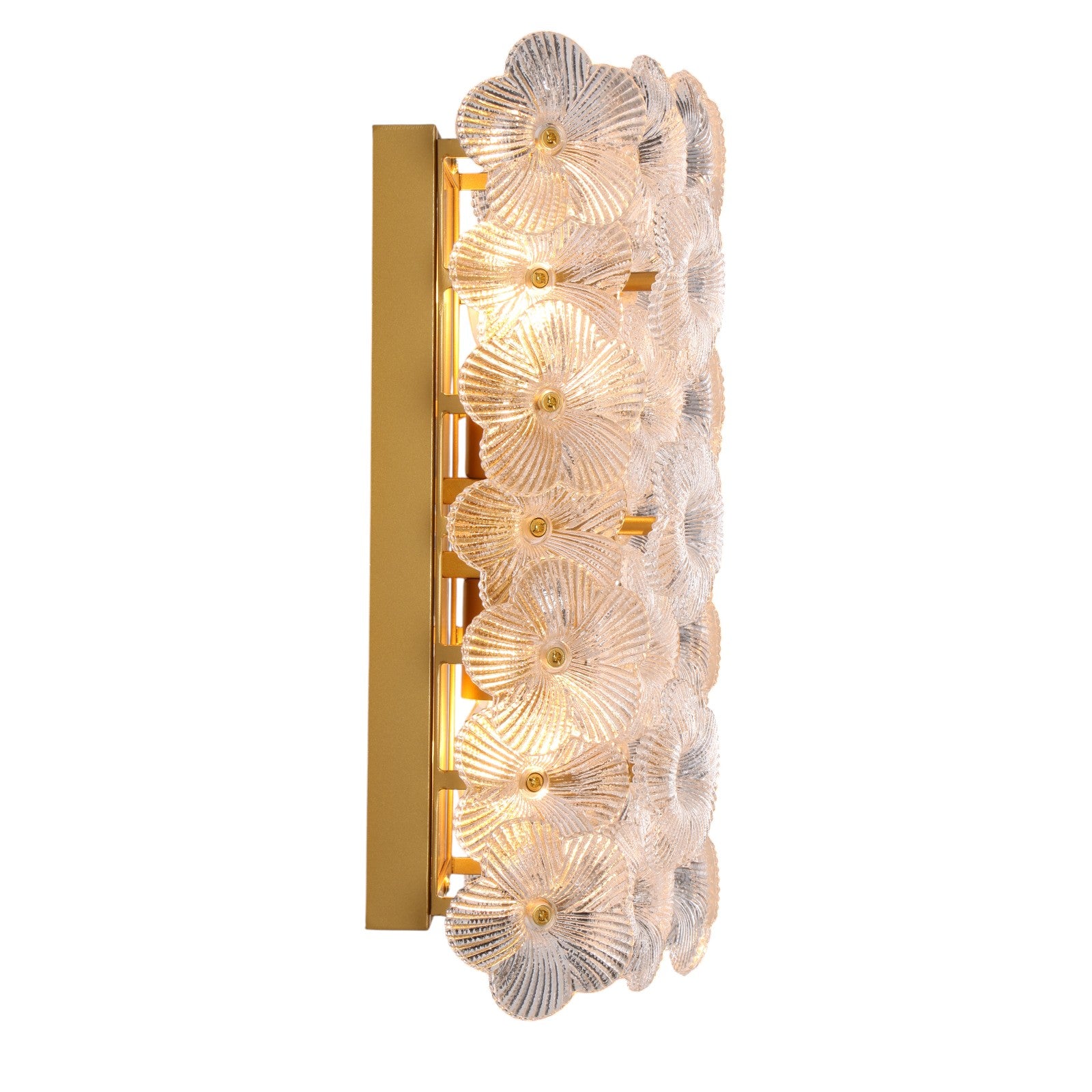 Glowlings 2-Light Vintage Brass Floral Glass Wall Sconce