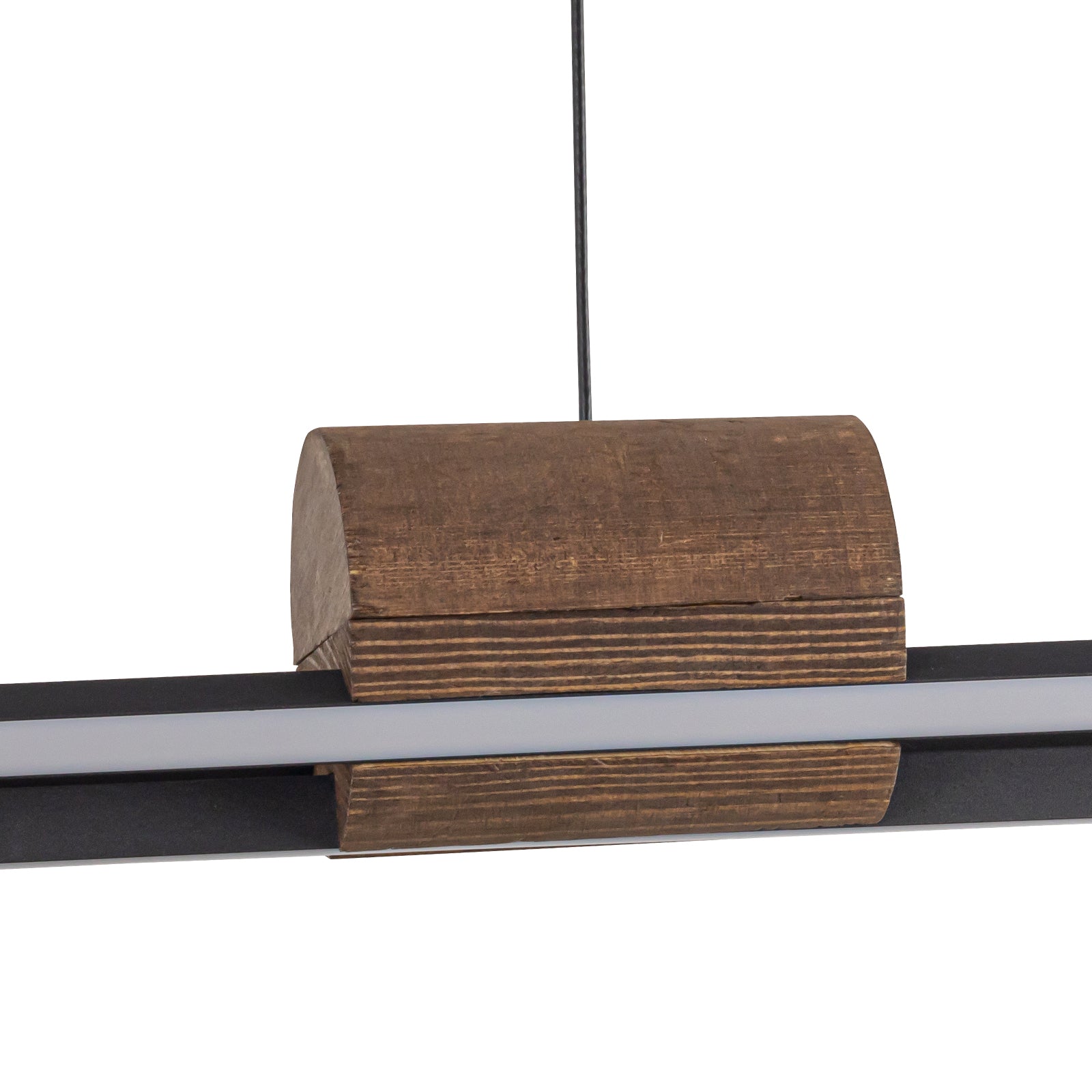 Glowlings Minimalistische 3-flammige 43" breite LED-Linear-Holz-Pendelleuchte Inselleuchte