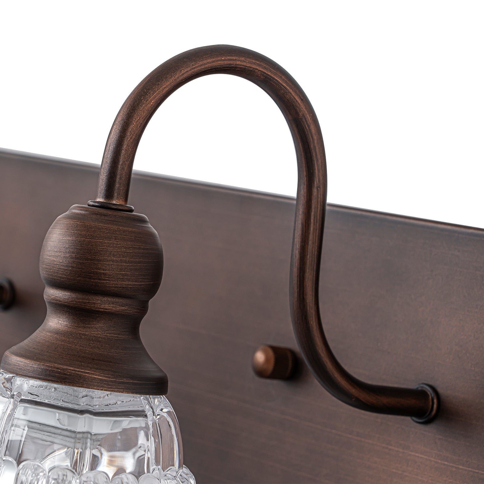 Glowlings 1/3/4-Light Vintage Antique Bronze Glass Flower Shaped Bathroom Vanity Light Over Mirror