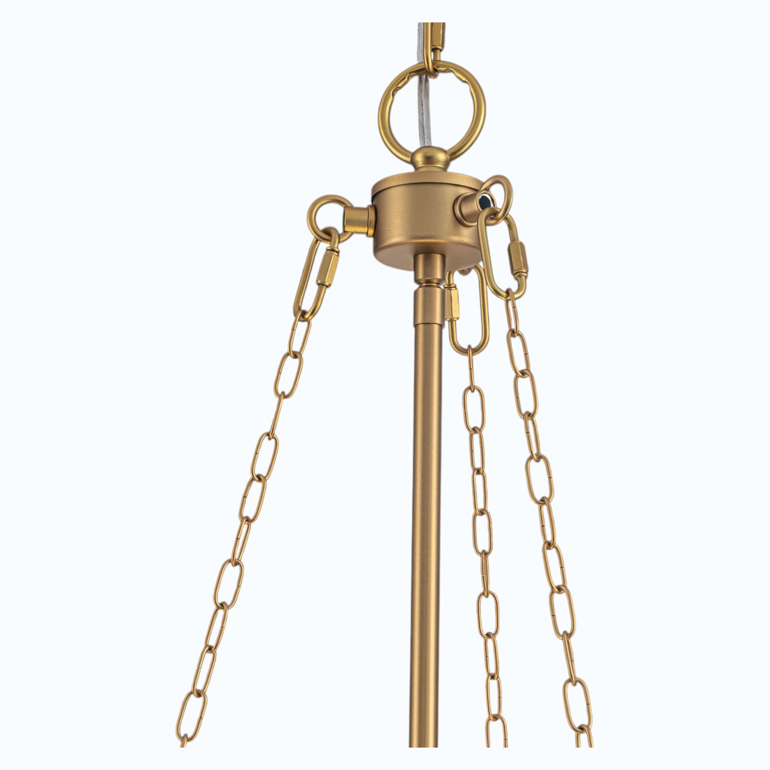 Glowlings 3-Light Classic Brushed Gold Chain Clear Tapered Glass Drum Chandelier