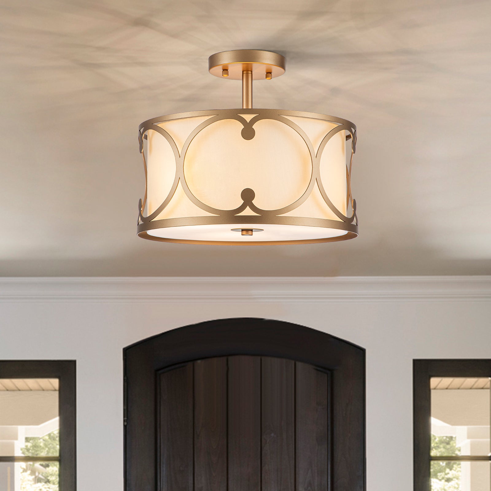 Drum shade shop semi flush mount