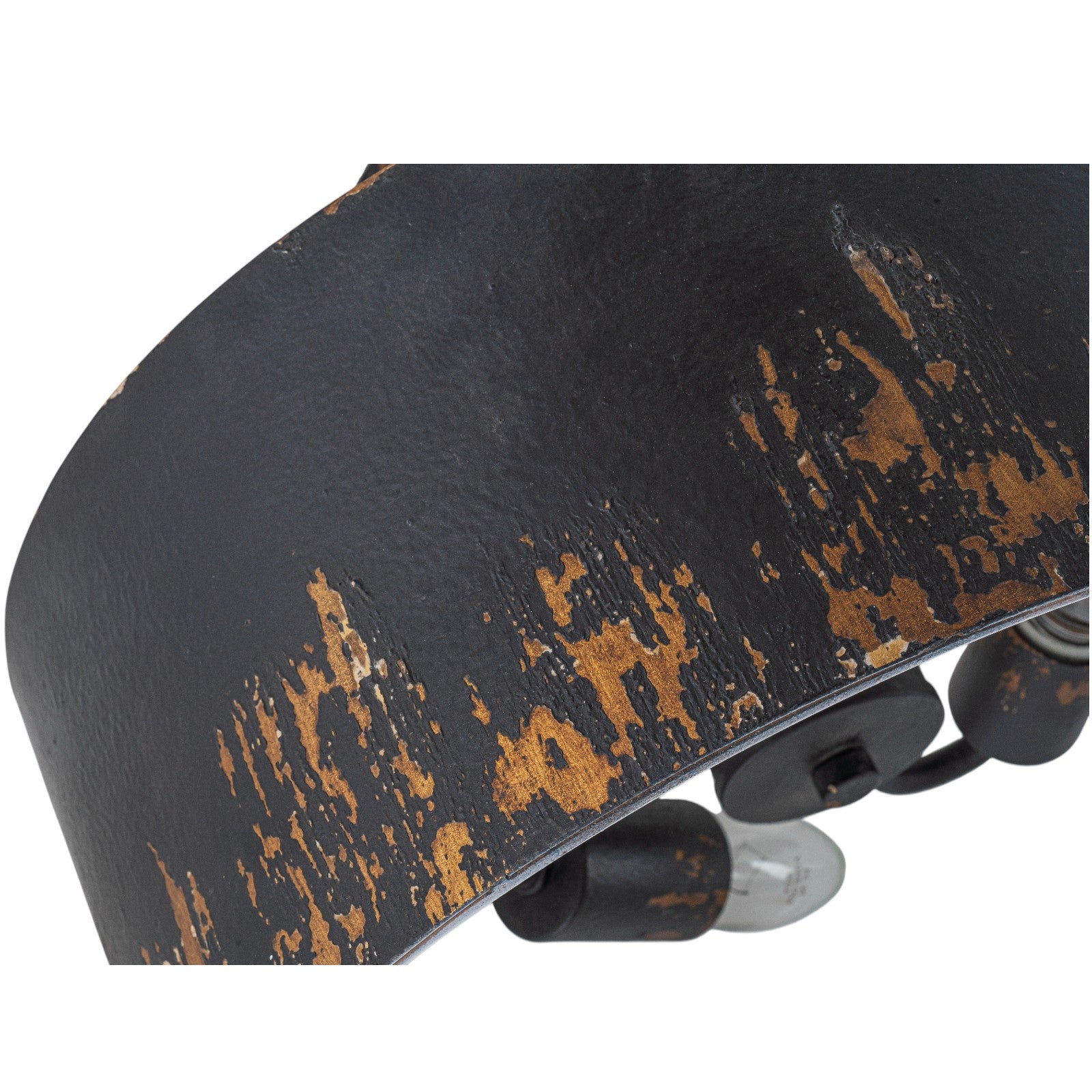 Glowlings 3-Light Industrial 15"Wide Black/Blue Antique Gold Distressing Drum Semi-Flush Mount