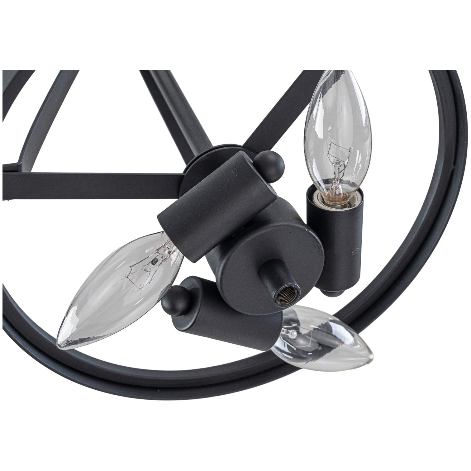 Glowlings 3-Light Industrial Black Bowl Clear Glass Pendant Light Kitchen Island Chandelier