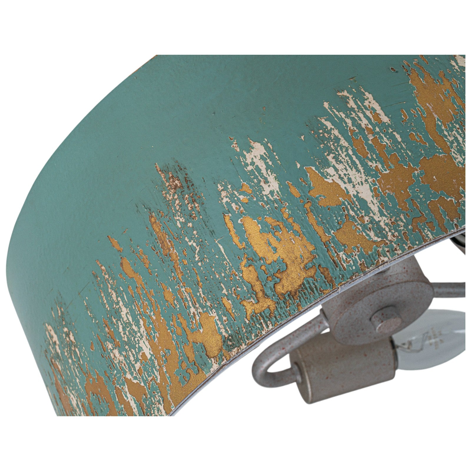 Glowlings 3-Light Industrial 15"Wide Black/Blue Antique Gold Distressing Drum Semi-Flush Mount