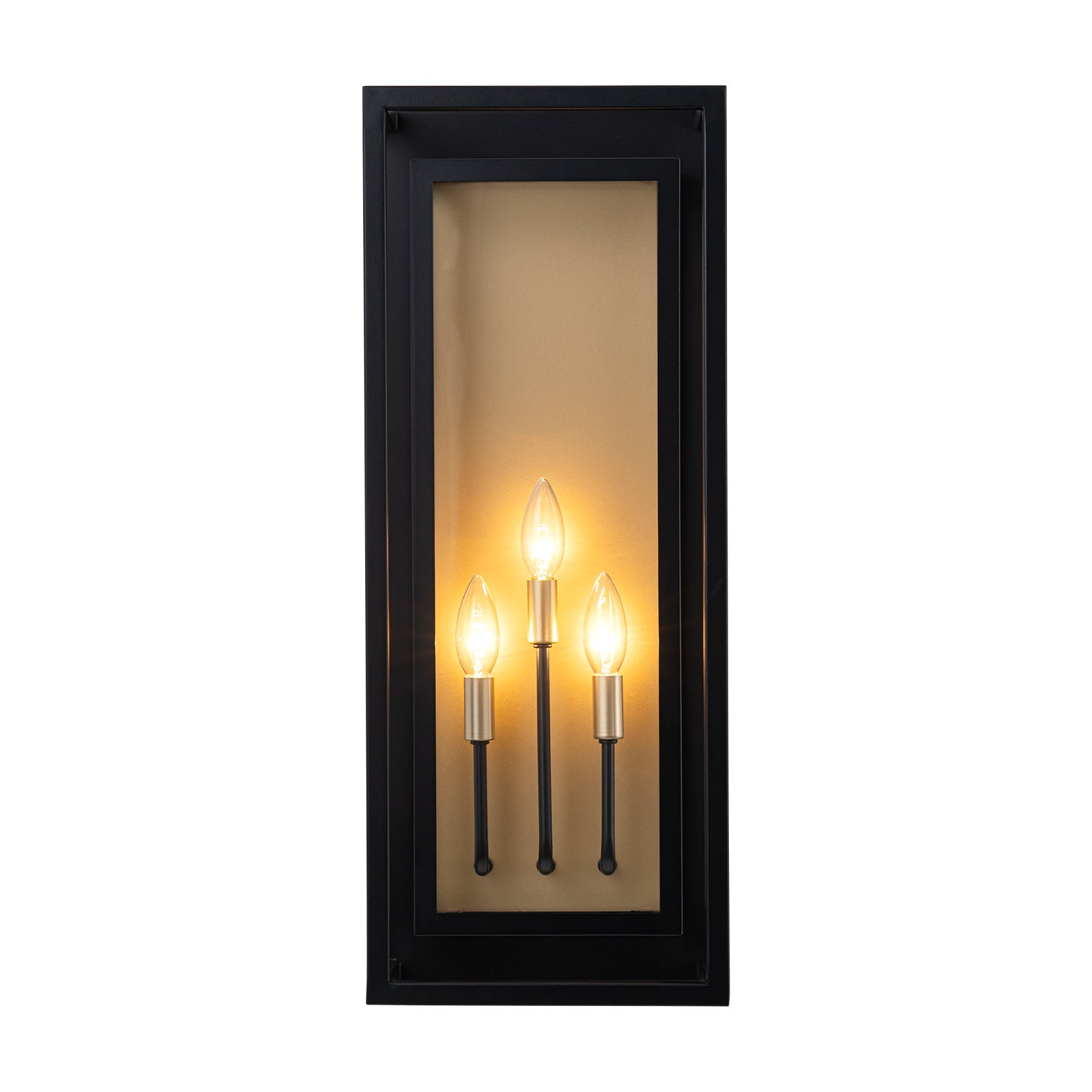 Glowlings 3-Light Industrial 25"High IP23 Candle Wall Lantern with Clear Glass Outdoor Wall Sconce