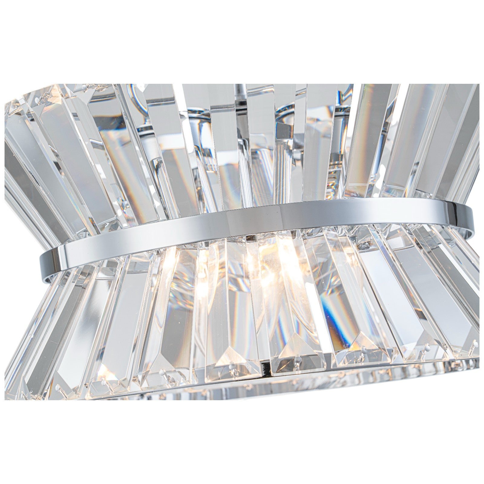 Glowlings 3-Light Luxury 13"Wide Chrome Drum Crystal Chandelier/Ceiling Light